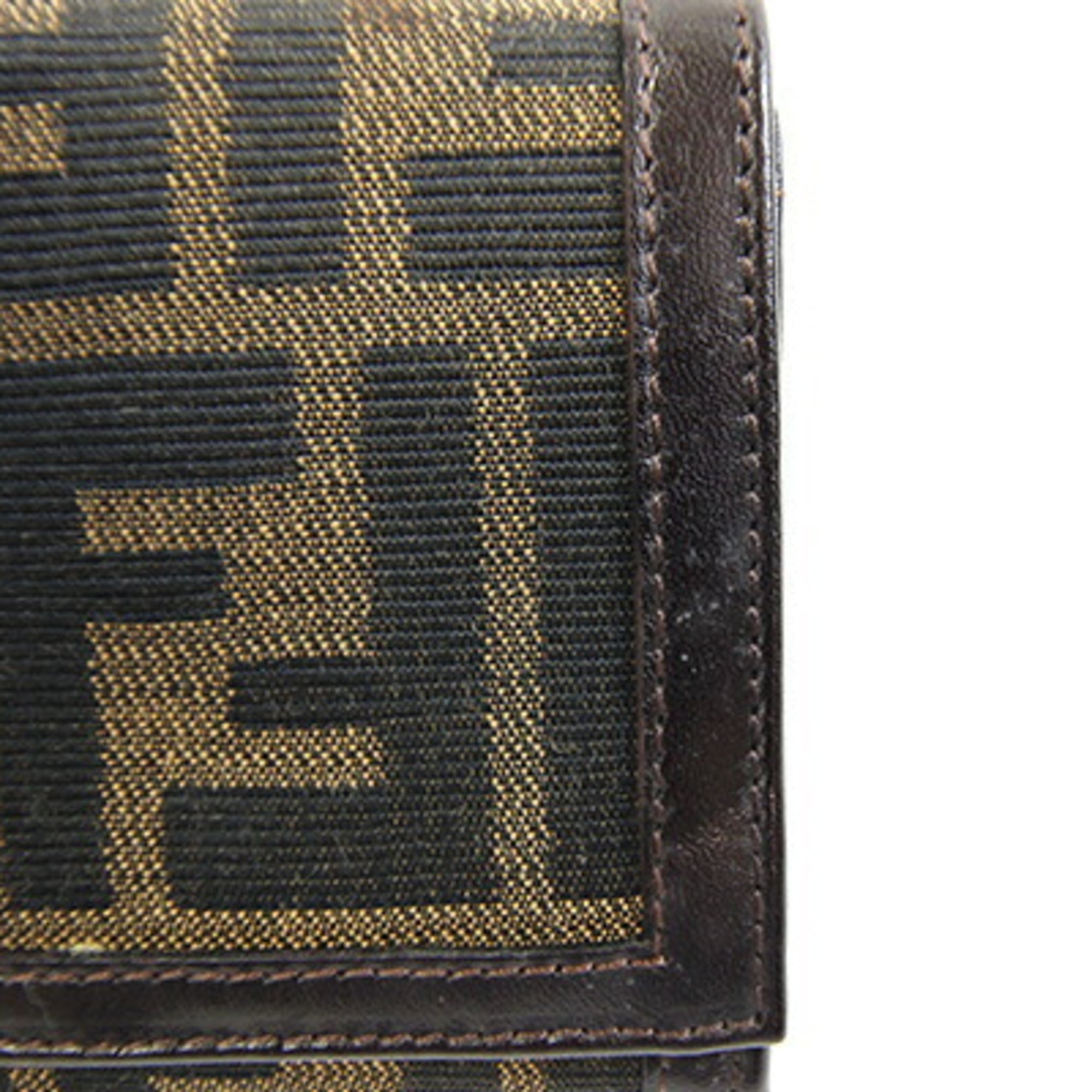 Fendi Zucca Brown Jacquard Leather Wallet (Bi-Fold) (Pre-Owned)