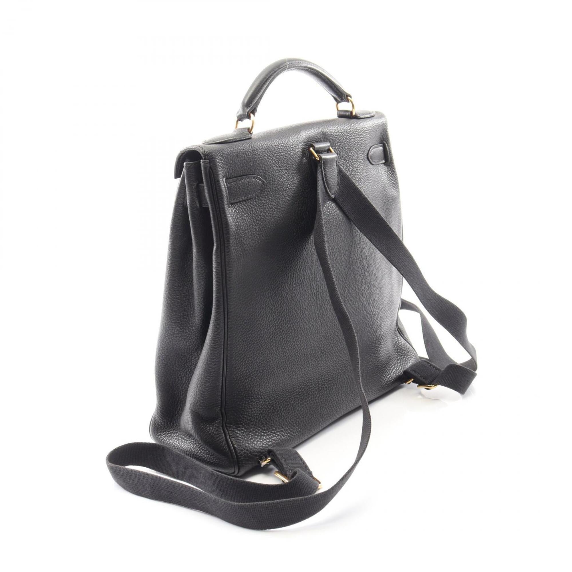 Hermes Black Togo Leather Backpack Handbag (Pre-Owned)