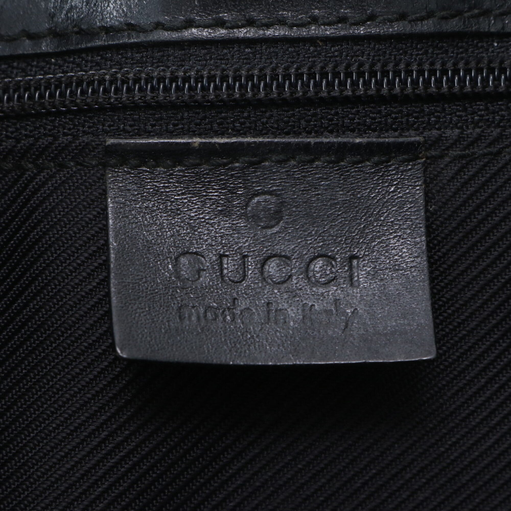Gucci Jackie Black Leather Canvas Handbag Tote Bag (Pre-Owned)