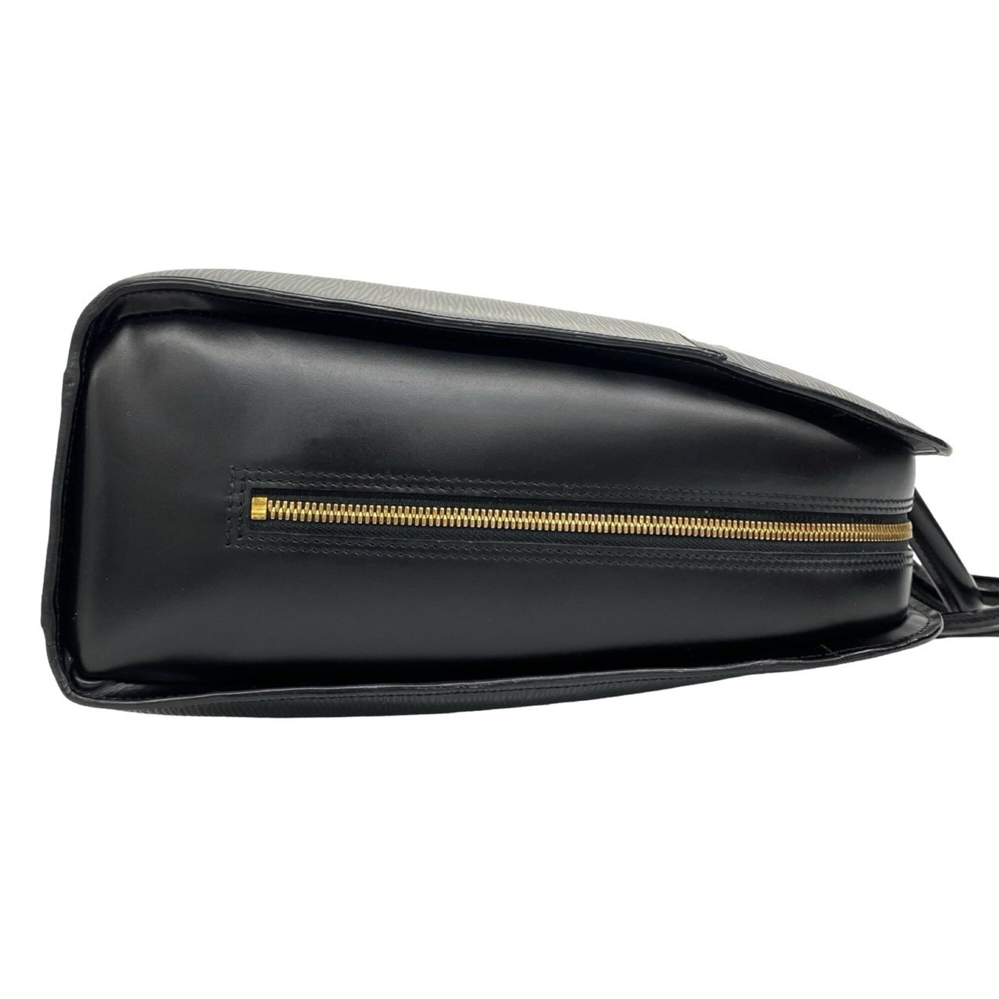 Louis Vuitton Black Leather Briefcase Handbag (Pre-Owned)