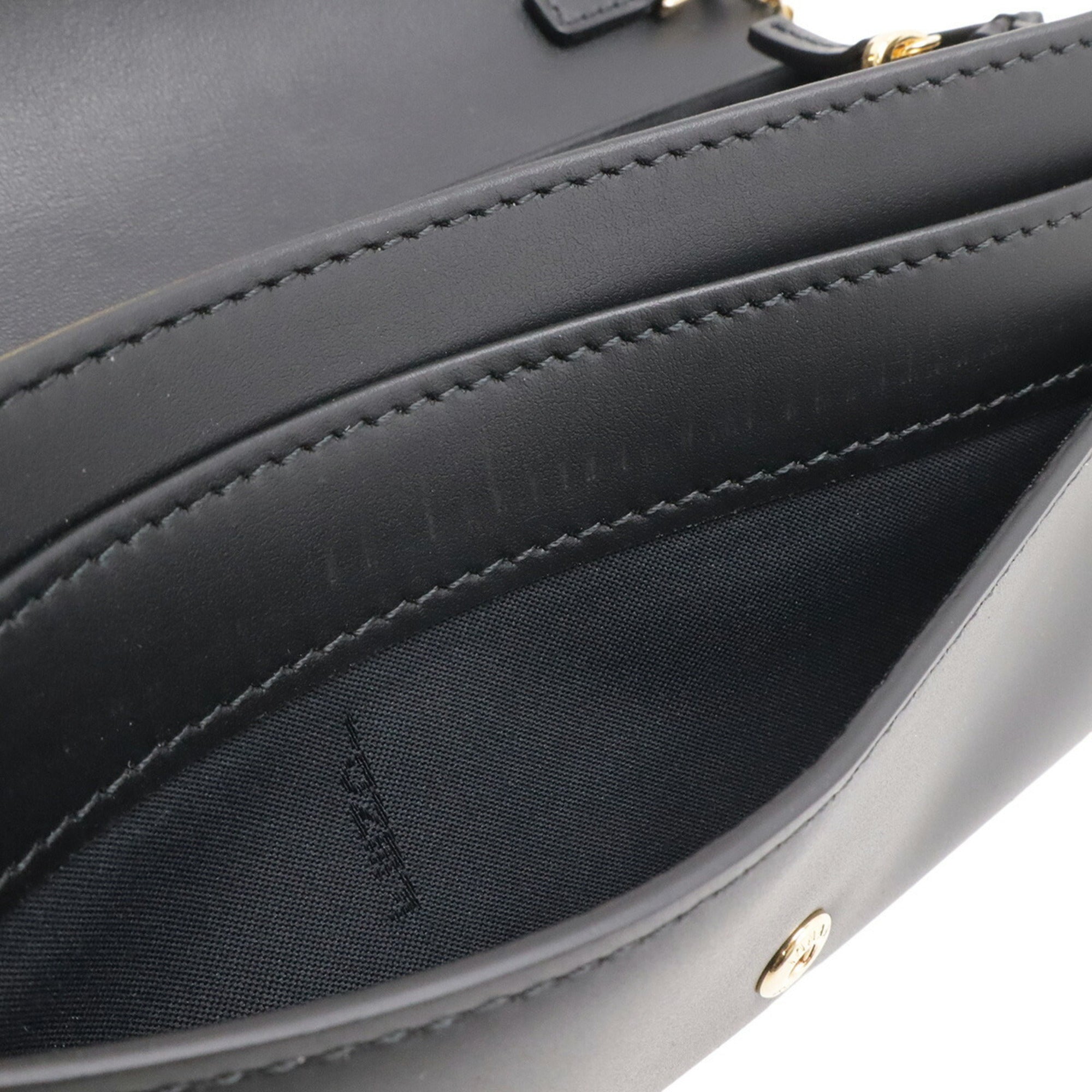 Fendi Black Leather Chain/Shoulder Wallet (Pre-Owned)