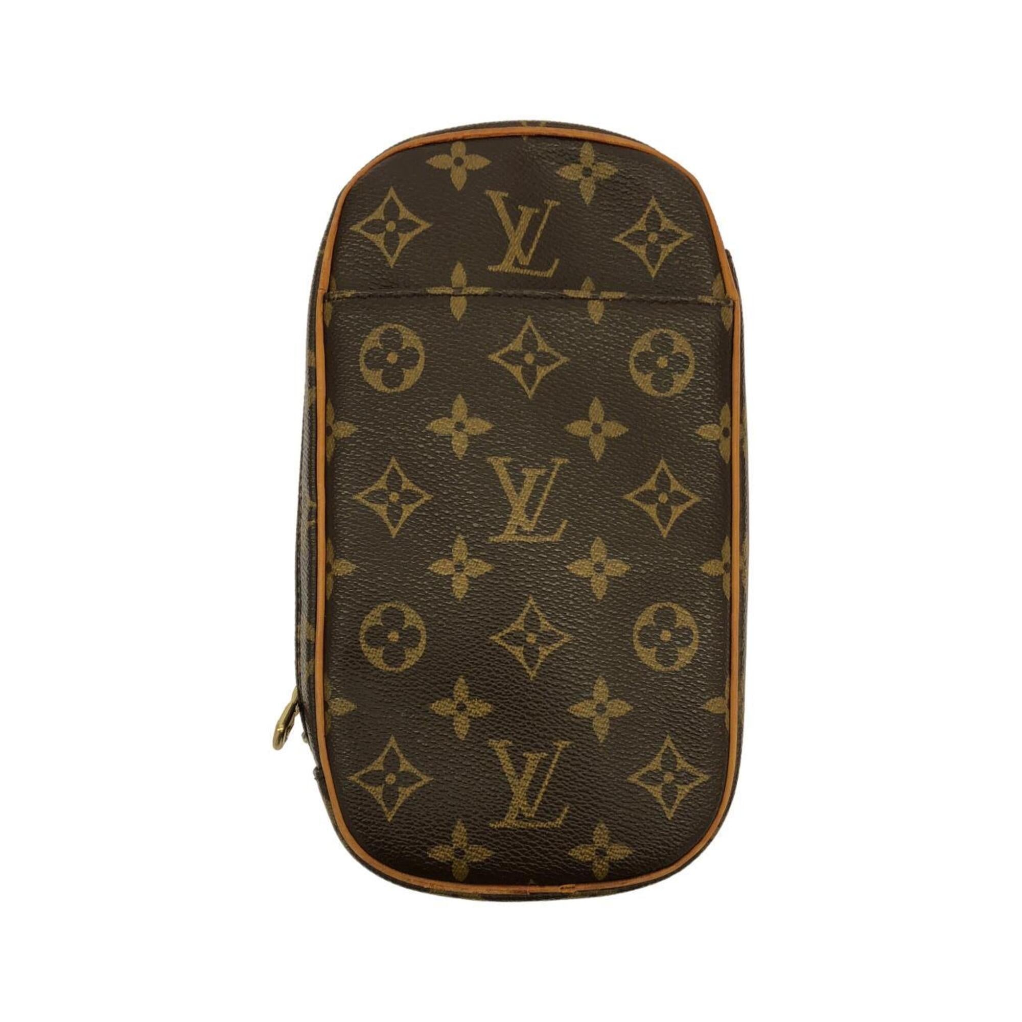 Louis Vuitton Monogram Marron Coated Canvas Pochette Shoulder Bag (Pre-Owned)