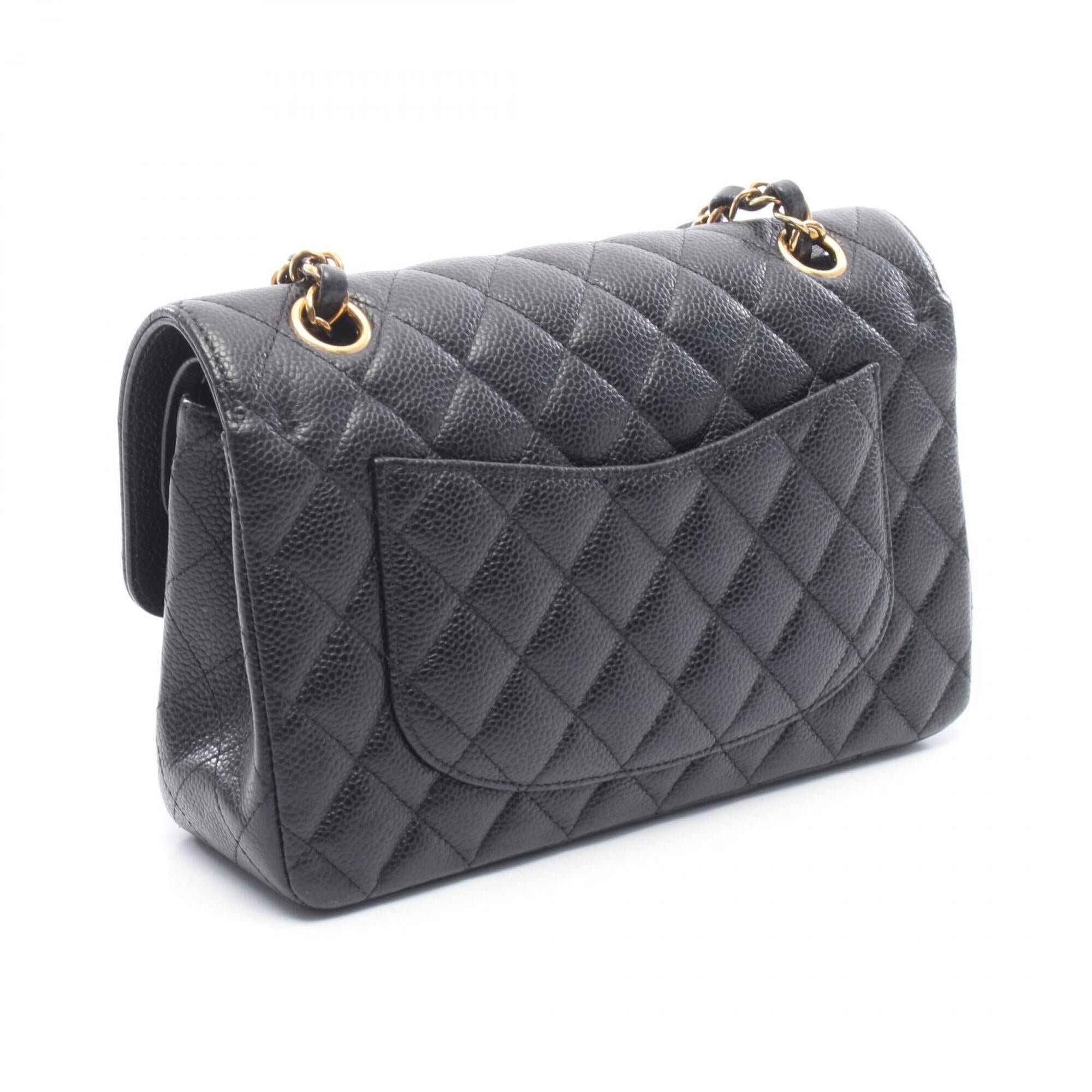 Chanel Black Leather Handbag Shoulder Bag (Pre-Owned)
