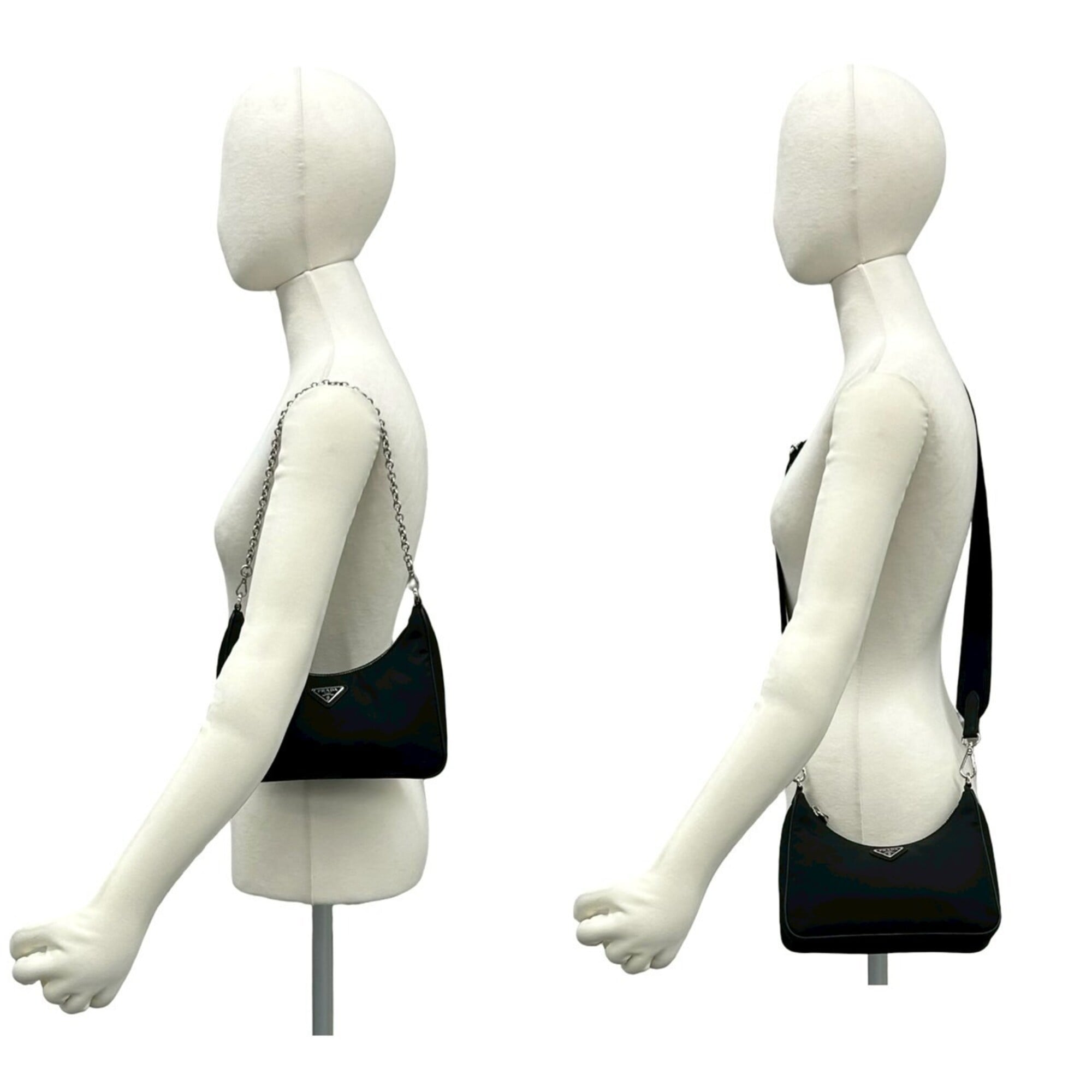 Prada Black Nylon Leather Shoulder Bag (Pre-Owned)