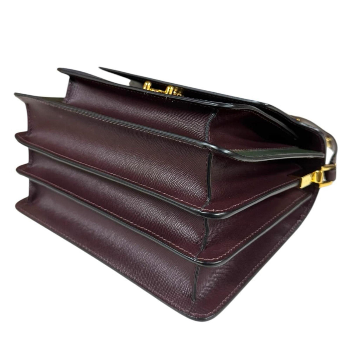 Marni Brown Green Navy Leather Shoulder Bag (Pre-Owned)