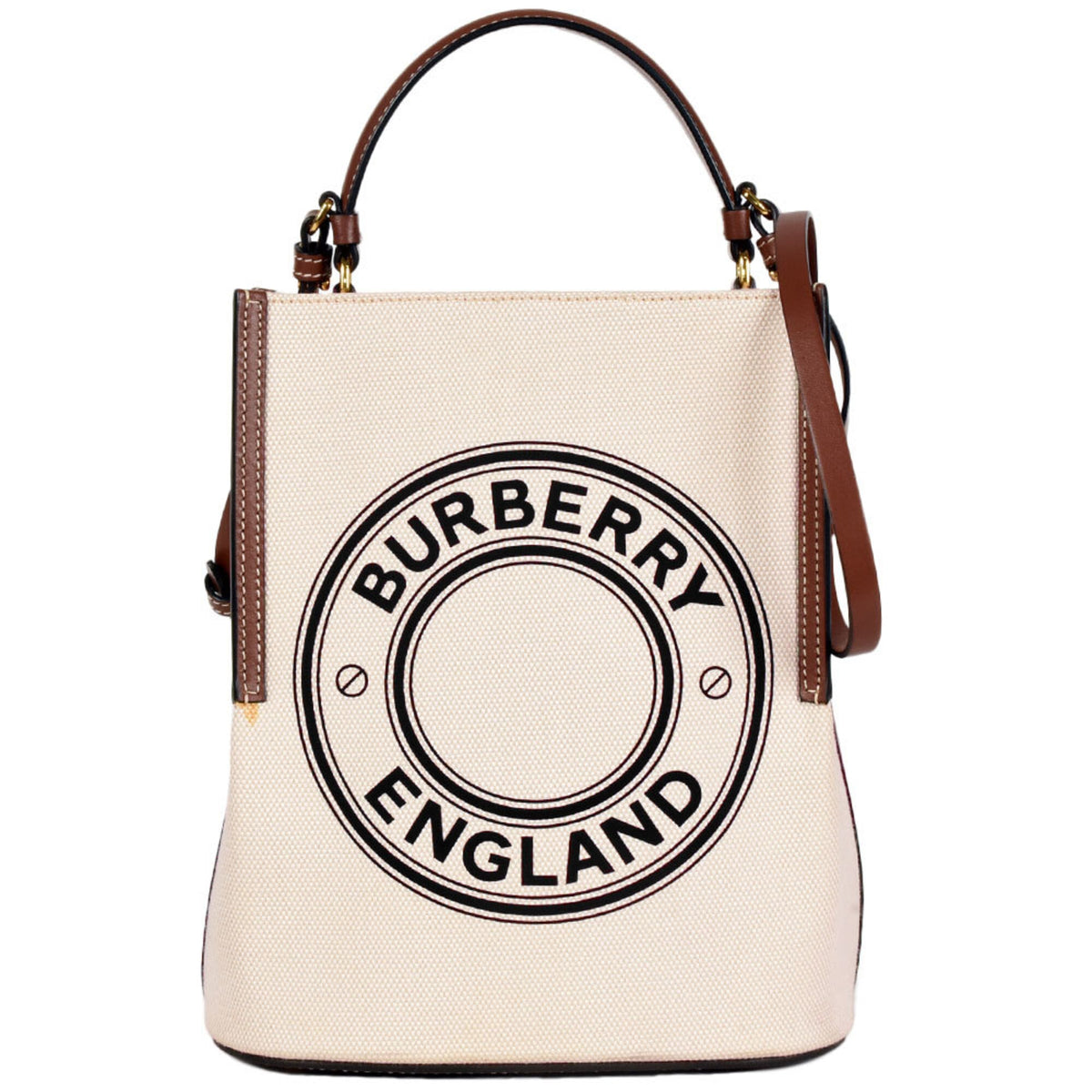 Burberry Brown Canvas Leather Shoulder Bag (Pre-Owned)
