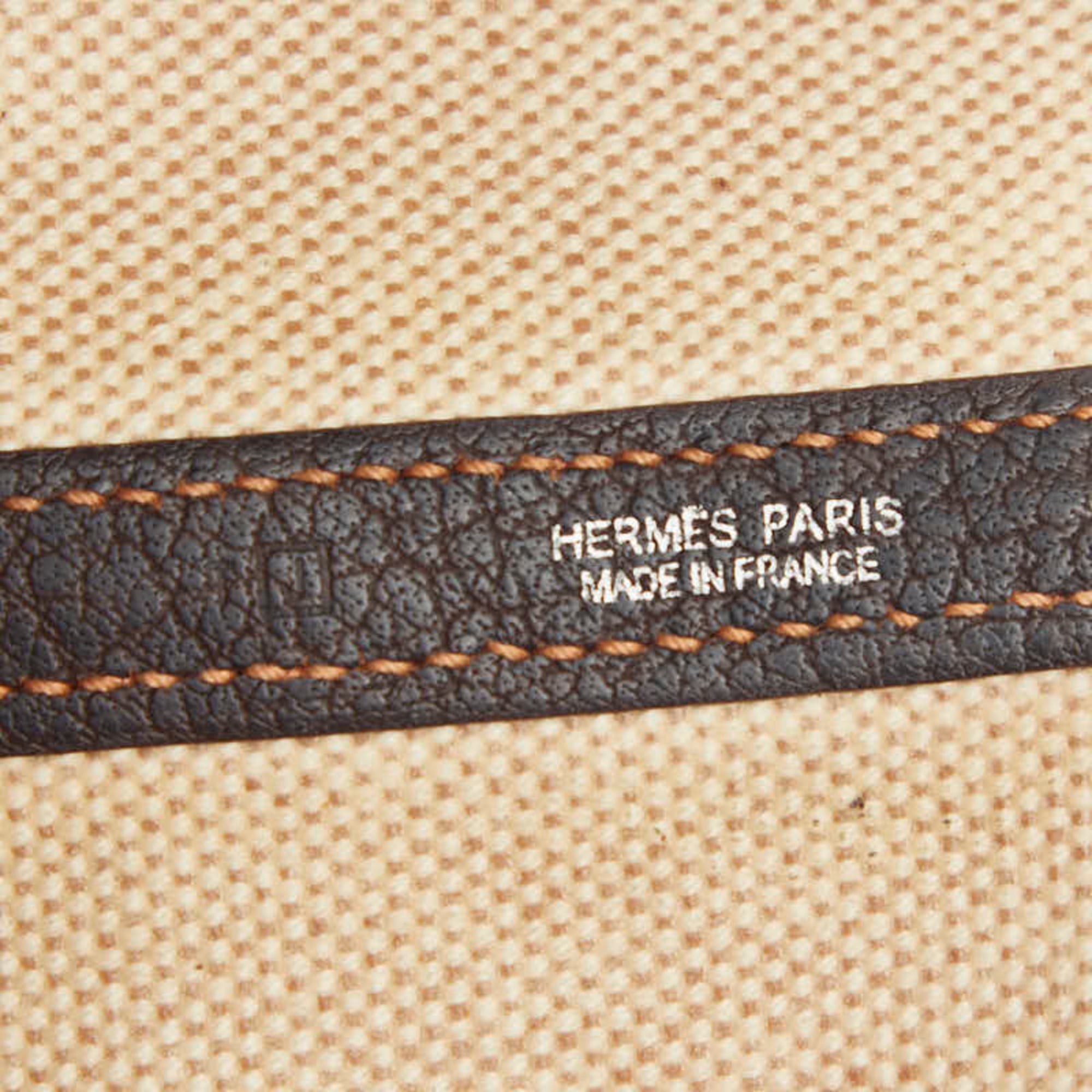 Hermes Brown Marron Toile H Canvas Leather Tote Bag (Pre-Owned)