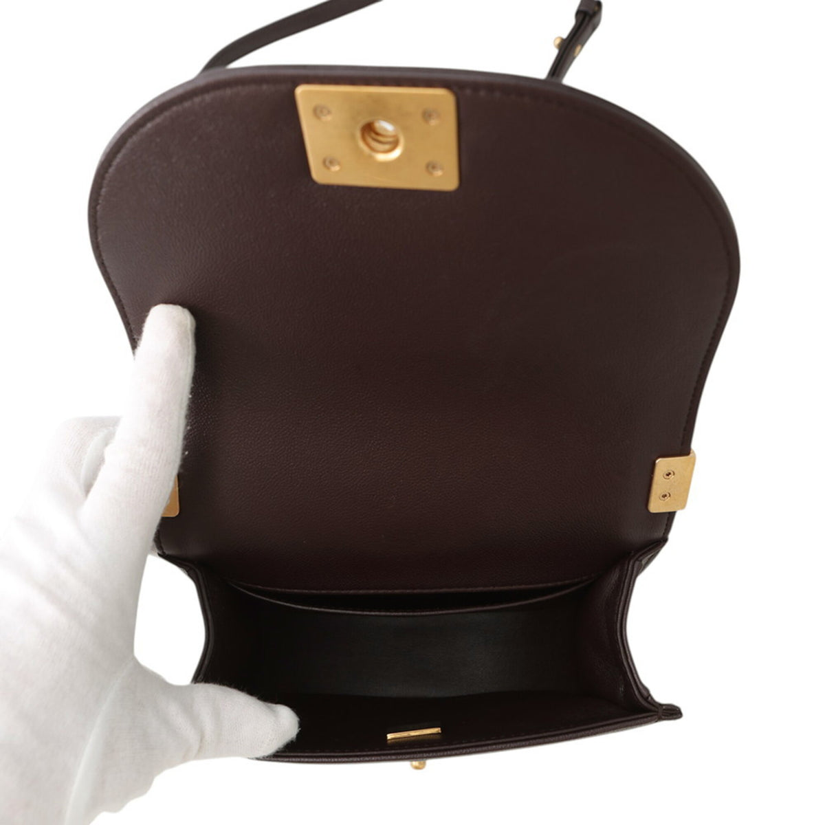 Chanel Brown Grained Calfskin Shoulder Bag (Pre-Owned)