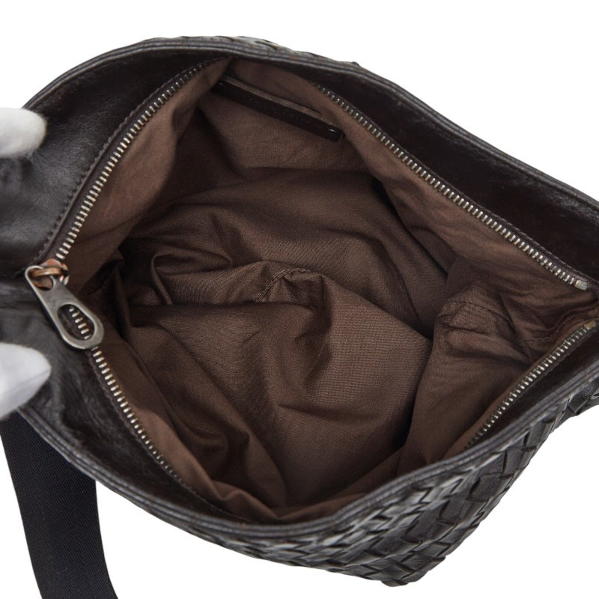 Bottega Veneta Dark Brown Leather Shoulder Bag (Pre-Owned)