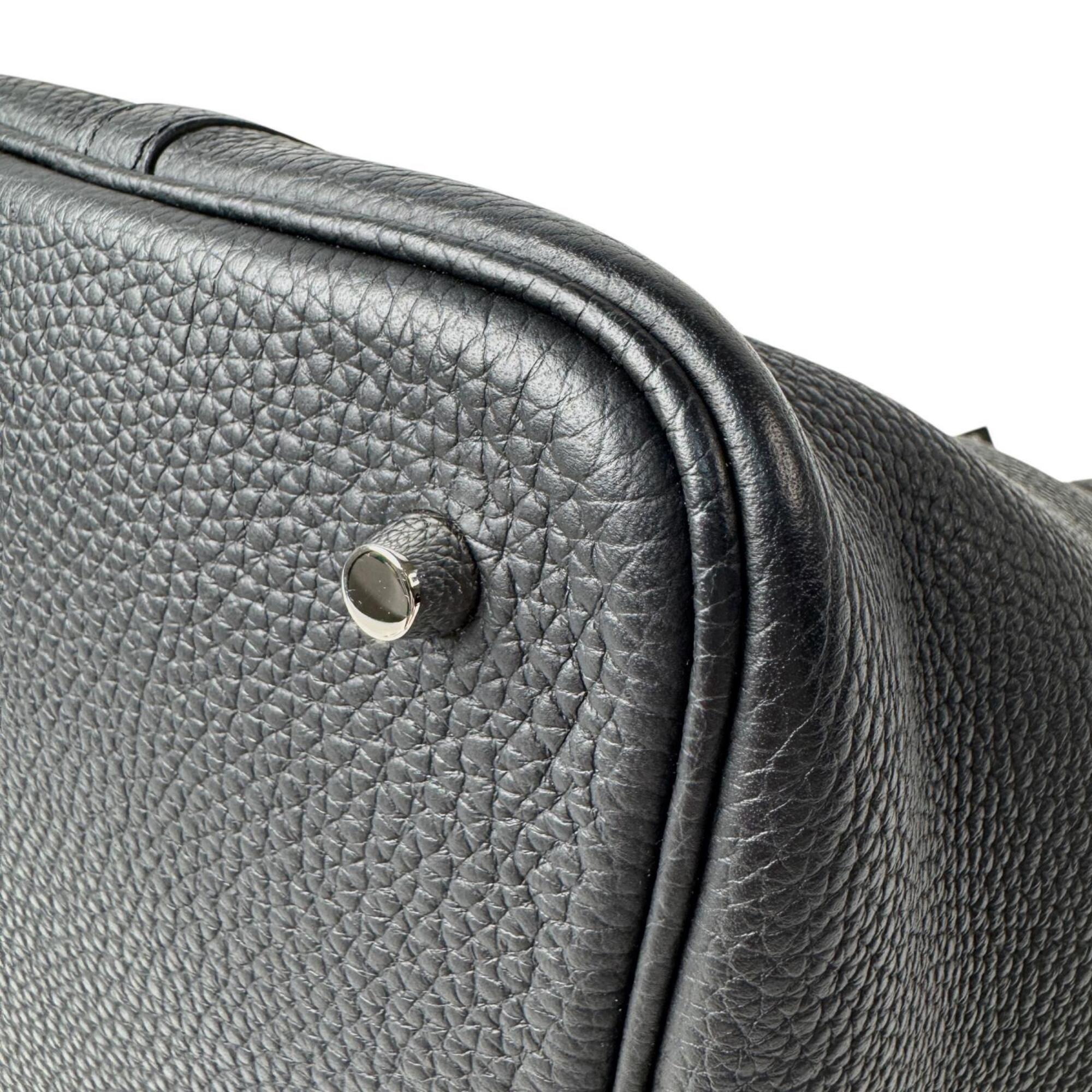 Hermes Noir Taurillon Clemence Leather Handbag (Pre-Owned)