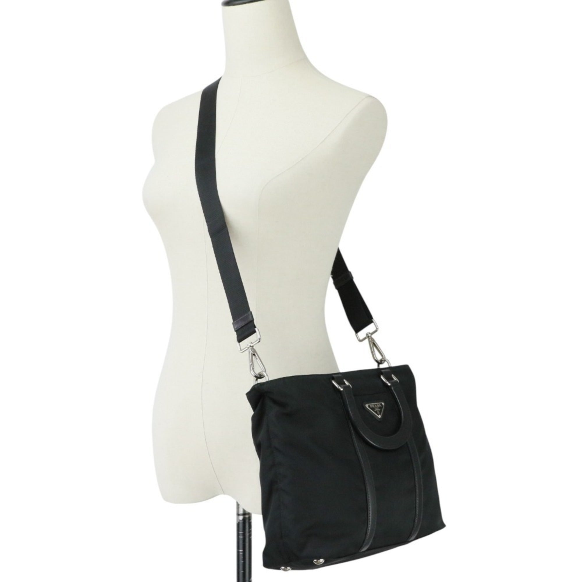 Prada Black Nylon Handbag Shoulder Bag (Pre-Owned)