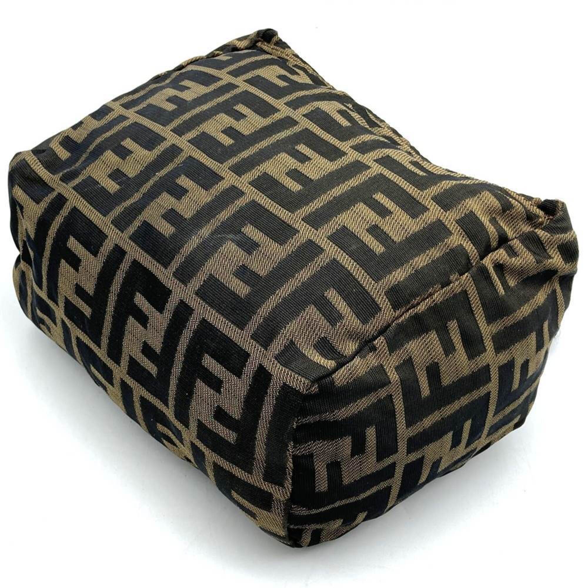 Fendi Brown Khaki Zucca Handbag Pouch (Pre-Owned)