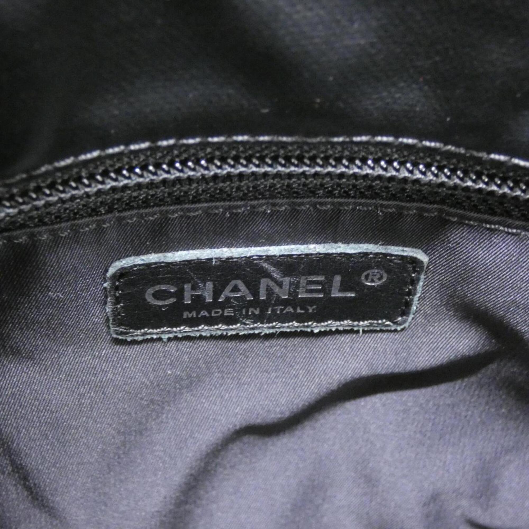 Chanel Black Canvas Handbag (Pre-Owned)
