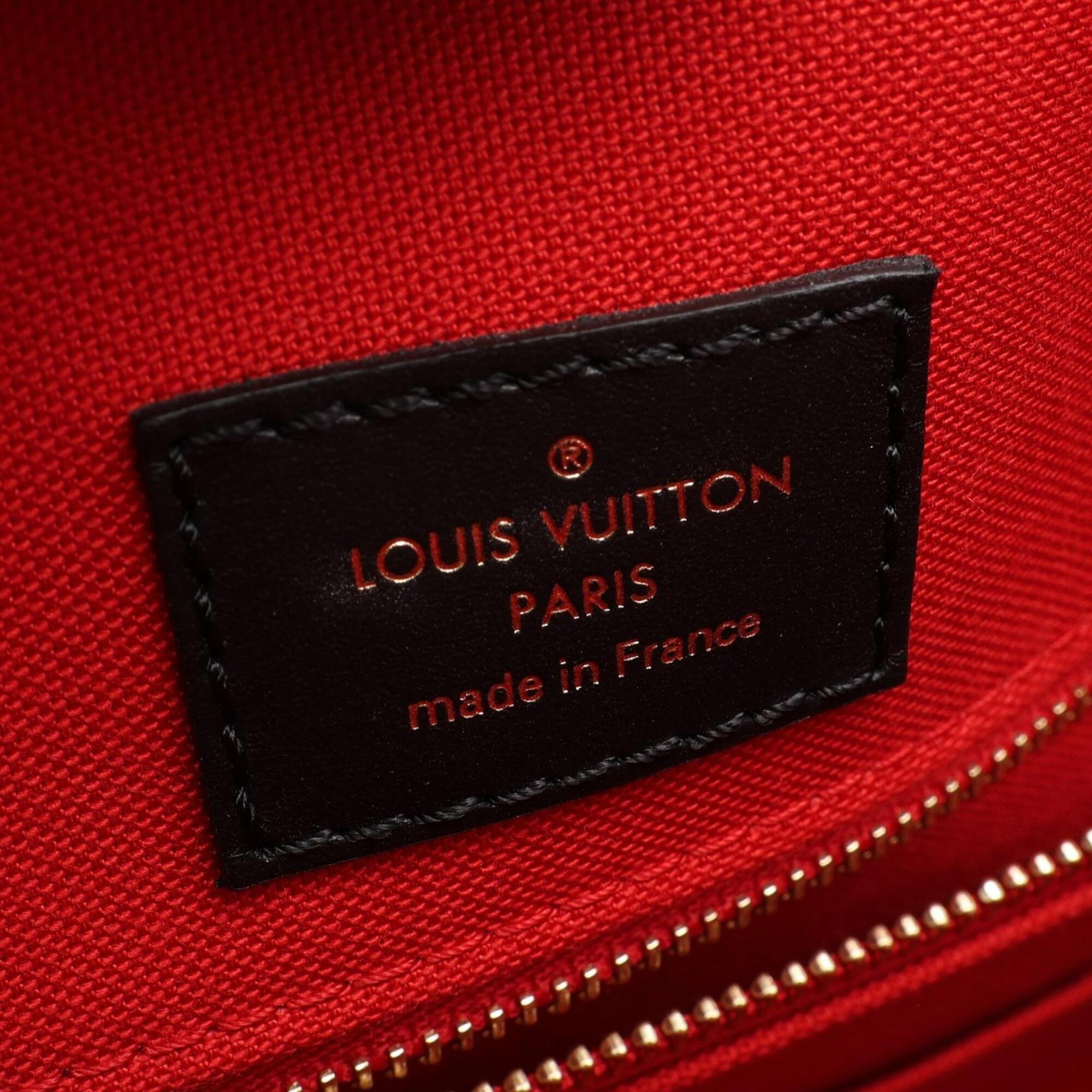 Louis Vuitton Beige Brown Coated Canvas Leather Handbag Tote Bag (Pre-Owned)