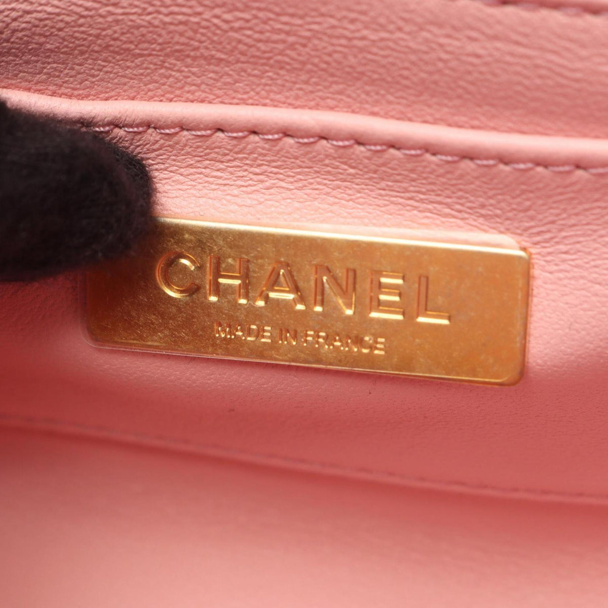 Chanel Pink White Fabric Leather Handbag Shoulder Bag (Pre-Owned)