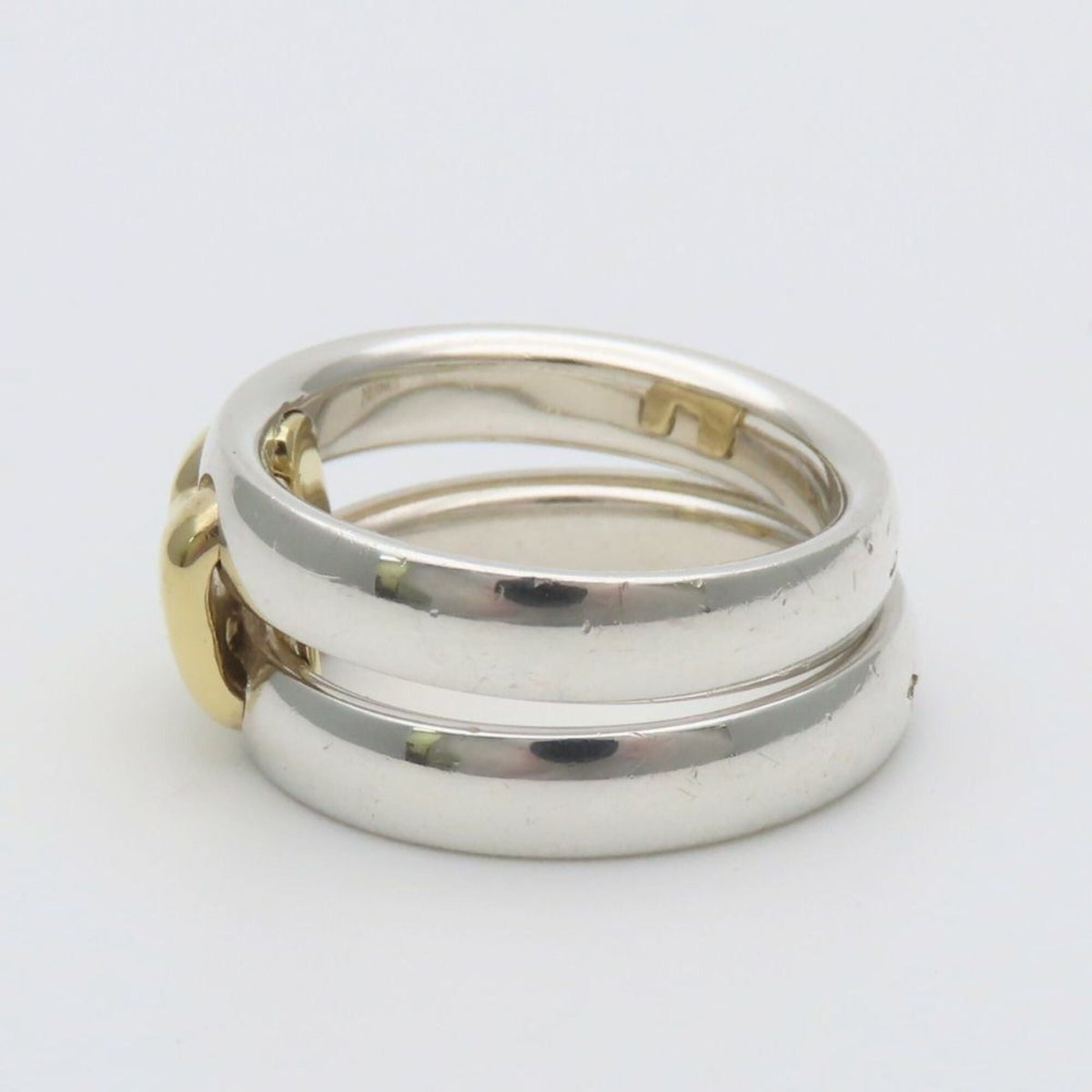 Hermes Gold Silver Yellow Gold (18K) Silver 925 Band Ring (Pre-Owned)
