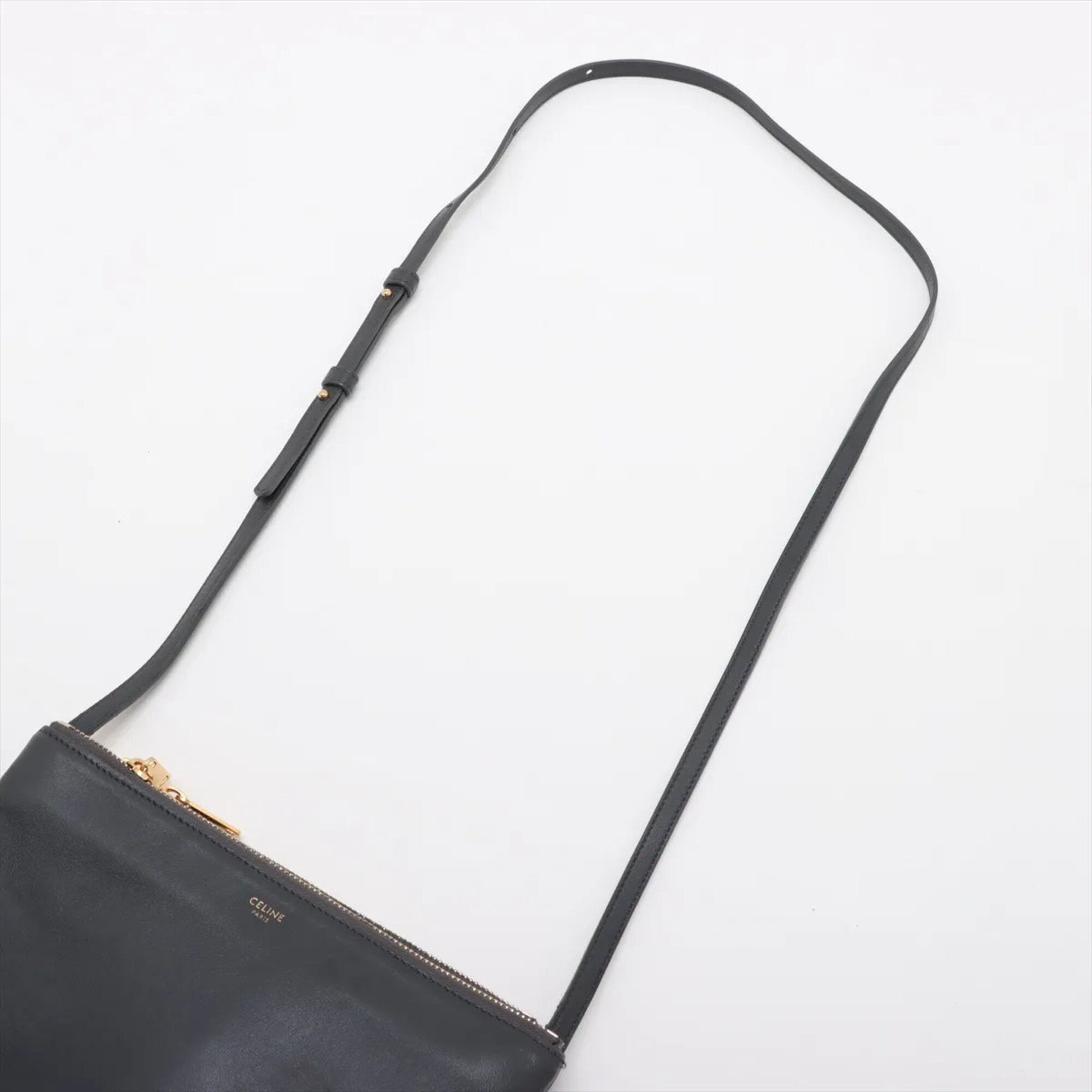 Celine Gray Leather Shoulder Bag (Pre-Owned)