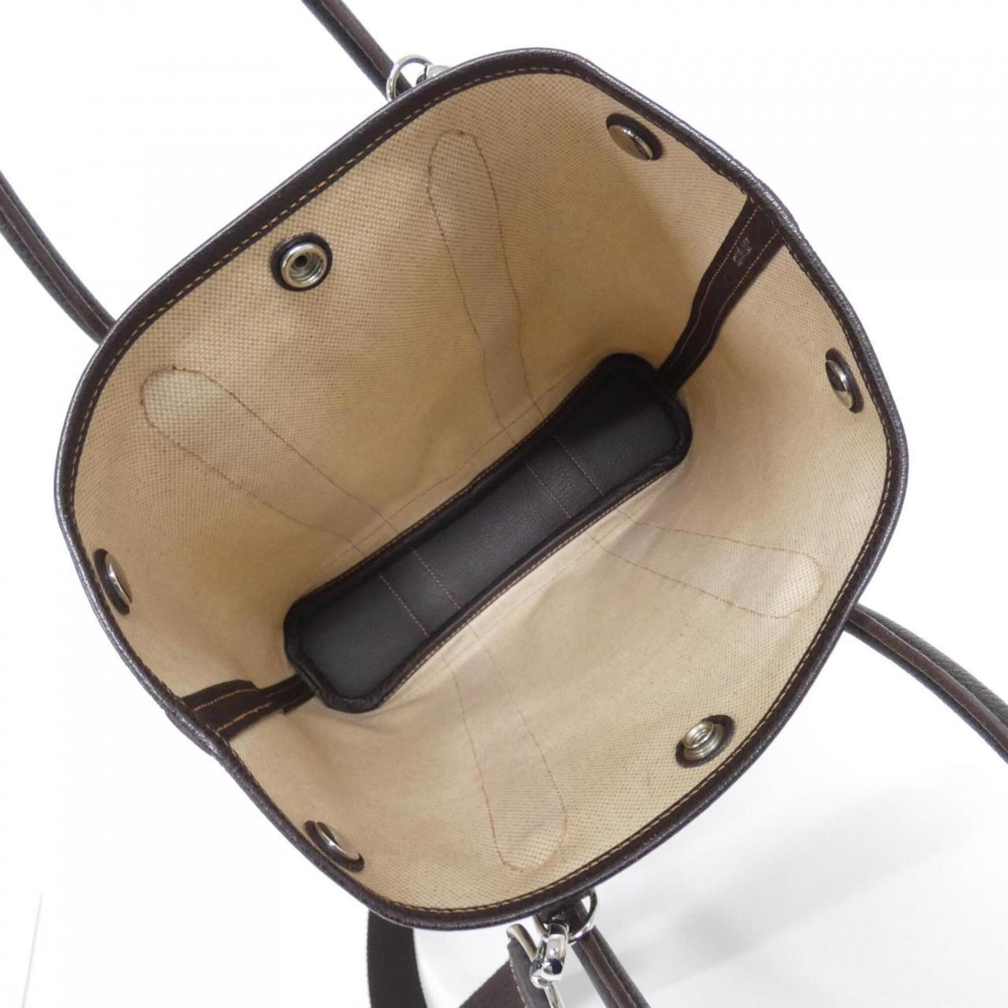 Hermes Brown Toile H Handbag (Pre-Owned)