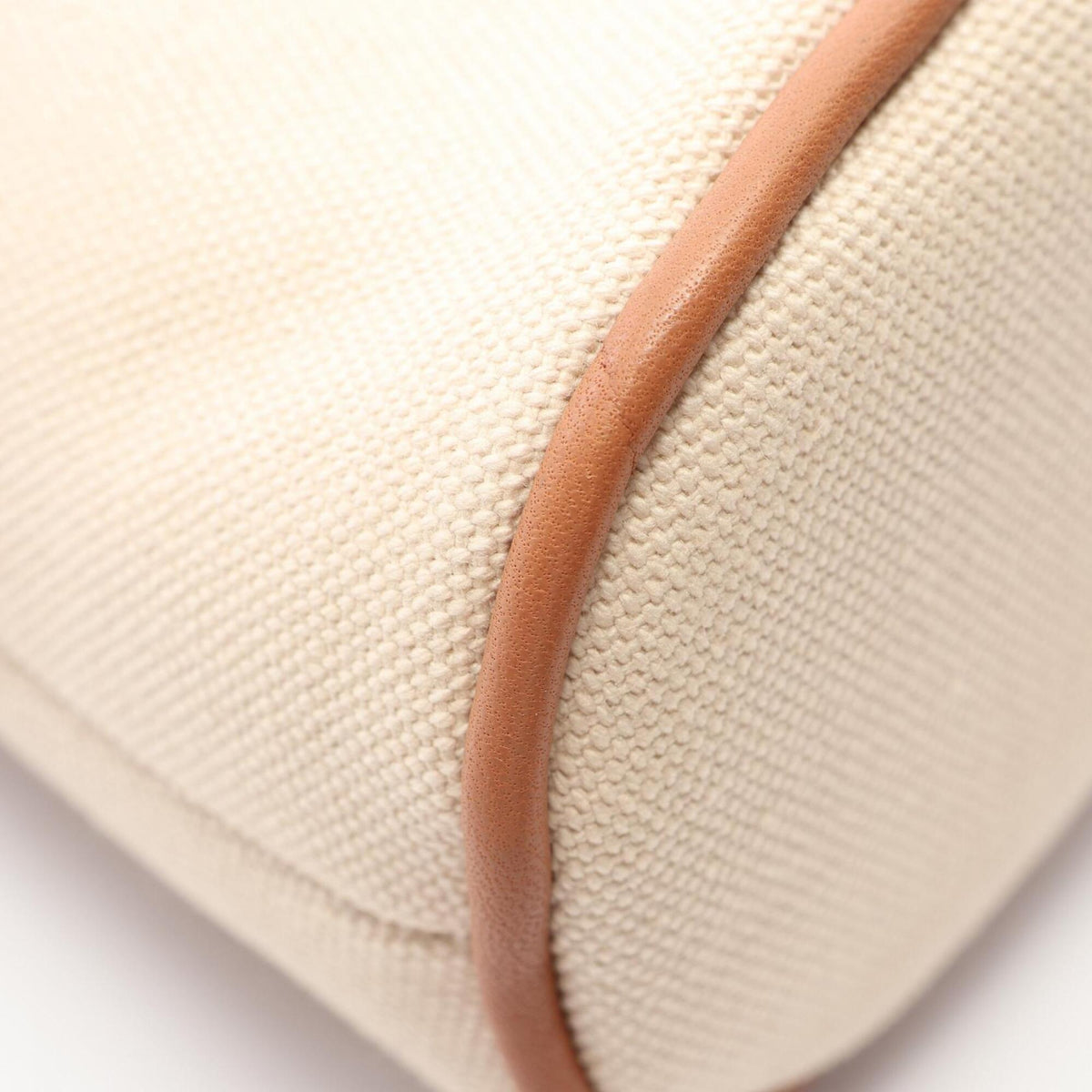 Hermes Ivory Natural Canvas Leather Pouch (Pre-Owned)