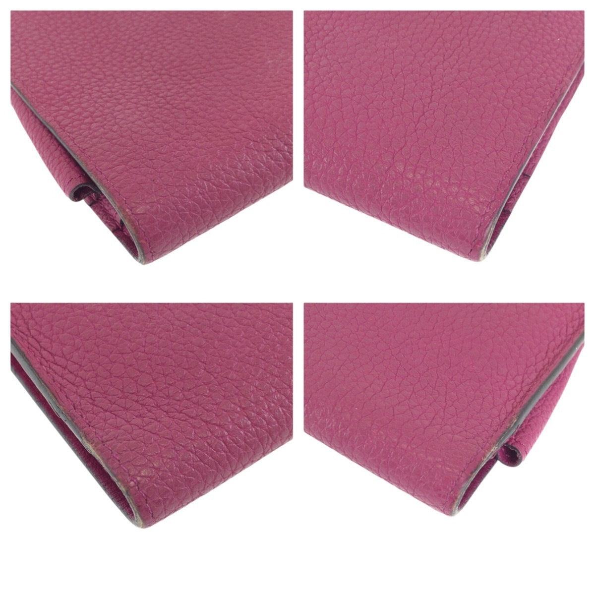 Hermes Pink Rose Purple Togo Leather Long Wallet (Bi-Fold) (Pre-Owned)