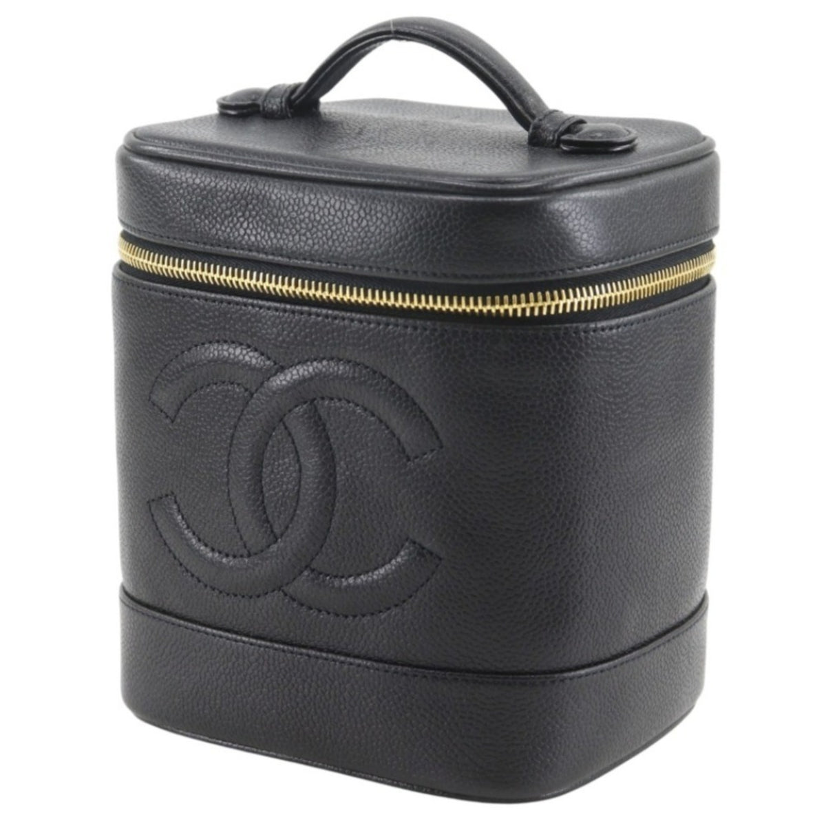 Chanel Black Grained Calfskin Handbag Pouch (Pre-Owned)