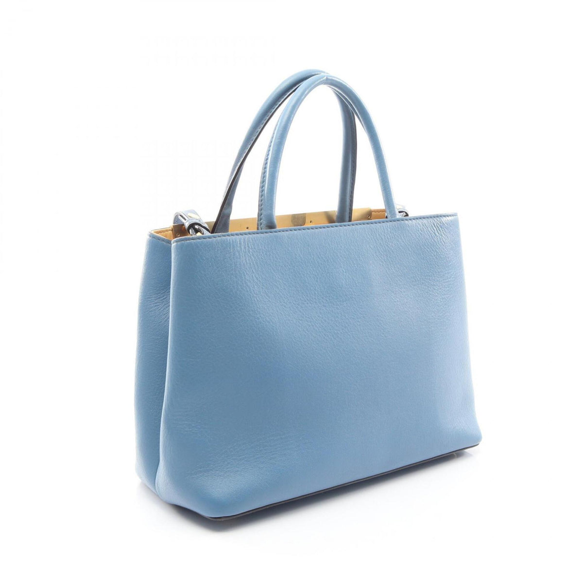 Fendi Blue Bordeaux Leather Handbag (Pre-Owned)