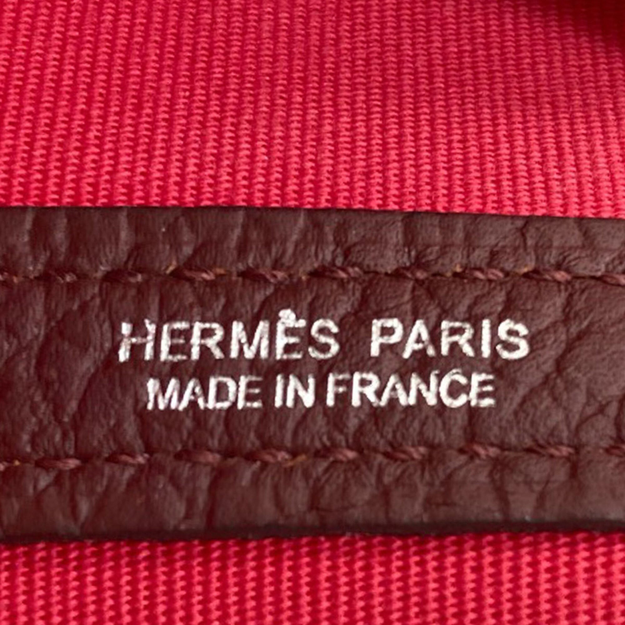 Hermes Pink Toile Officier Handbag (Pre-Owned)