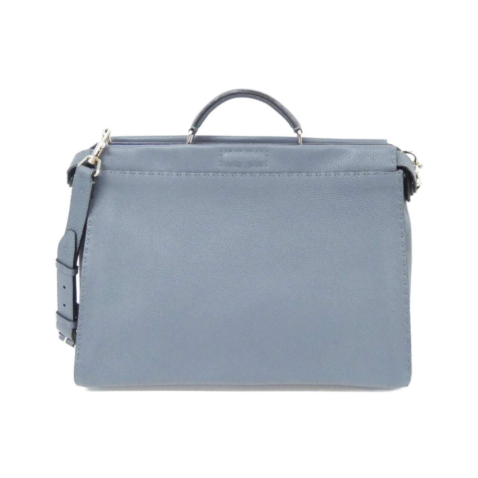 Fendi Selleria Light Blue Leather Handbag (Pre-Owned)