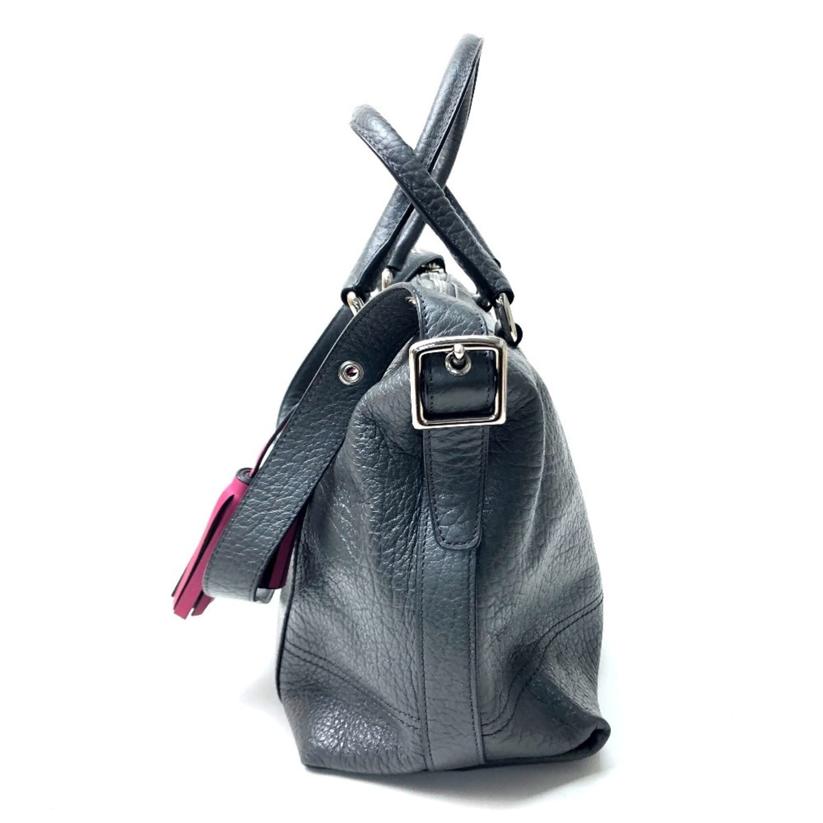 Coach Legacy Charcoal Gray Leather Handbag Shoulder Bag (Pre-Owned)