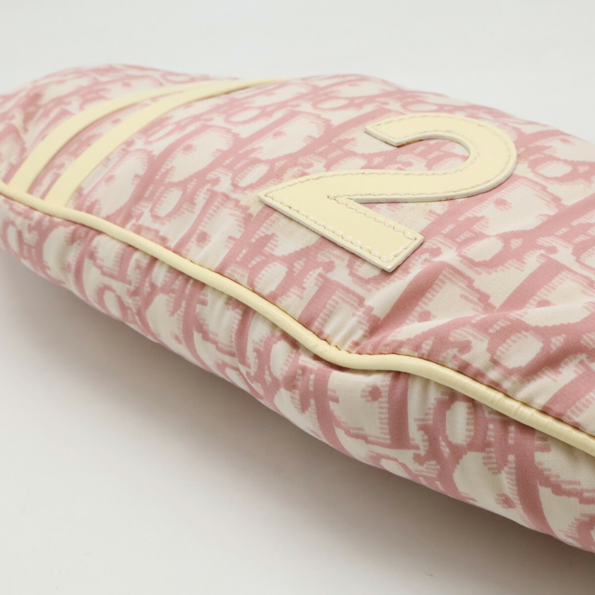Christian Dior Pink White Nylon Patent Leather Fanny Pack Pouch (Pre-Owned)