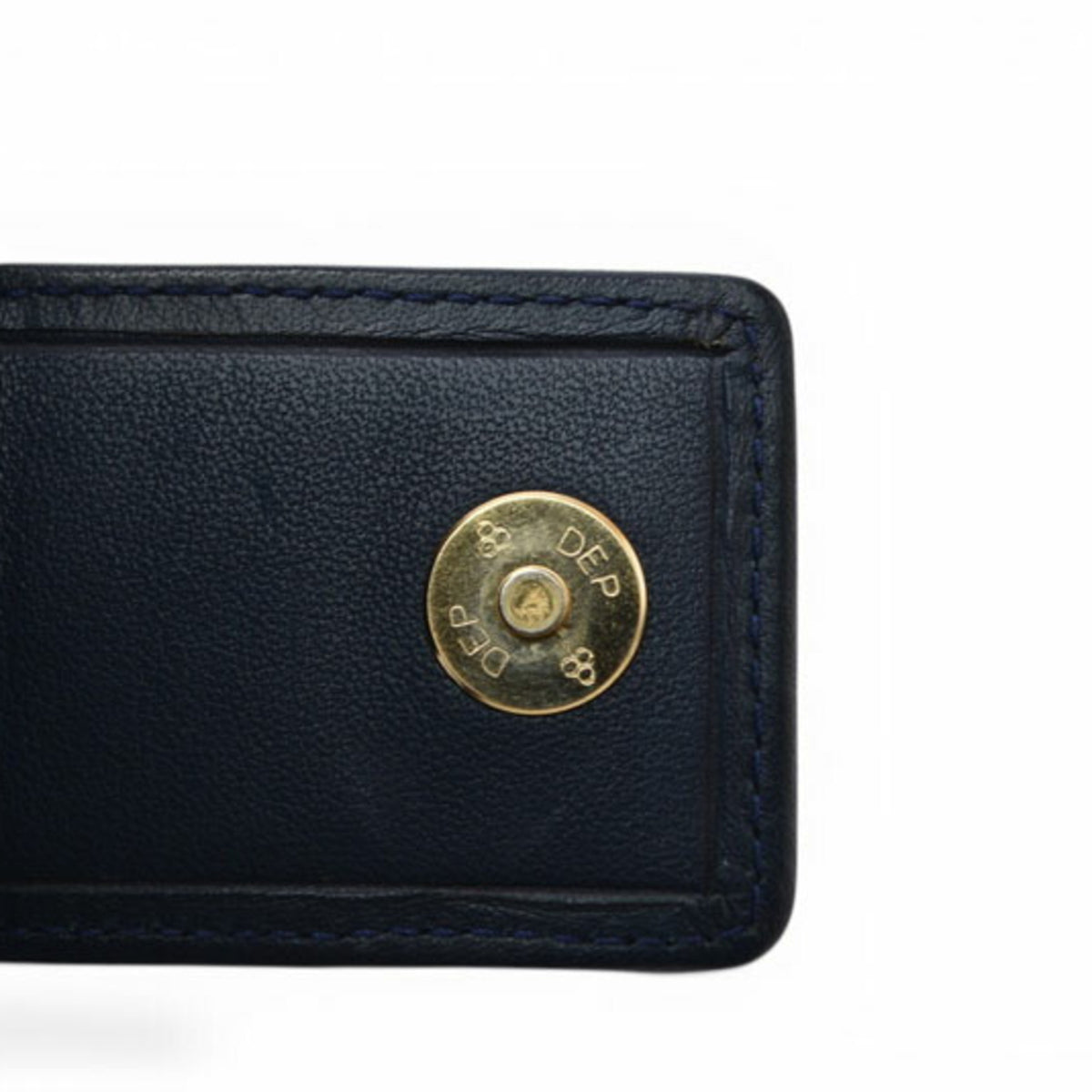 Christian Dior Navy Leather Canvas Wallet (Bi-Fold) (Pre-Owned)
