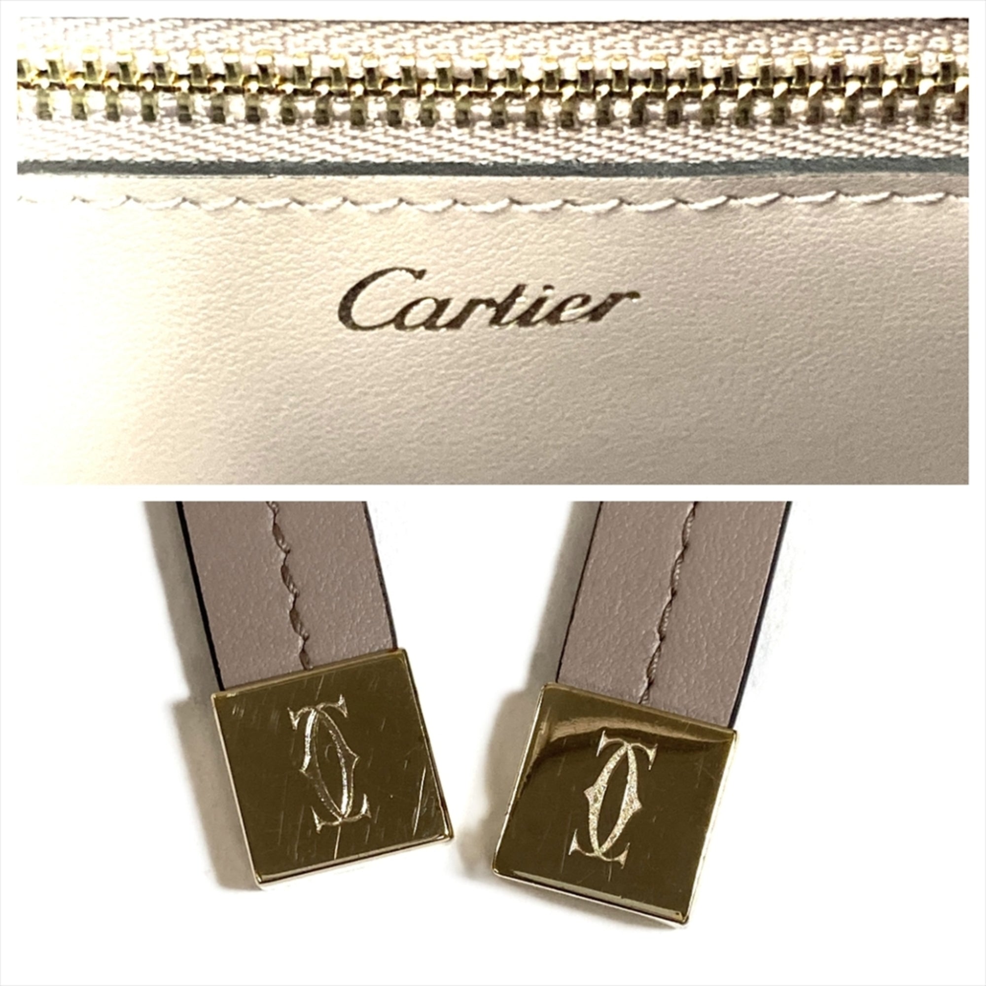 Cartier Bordeaux Grayish Leather Shoulder Bag (Pre-Owned)