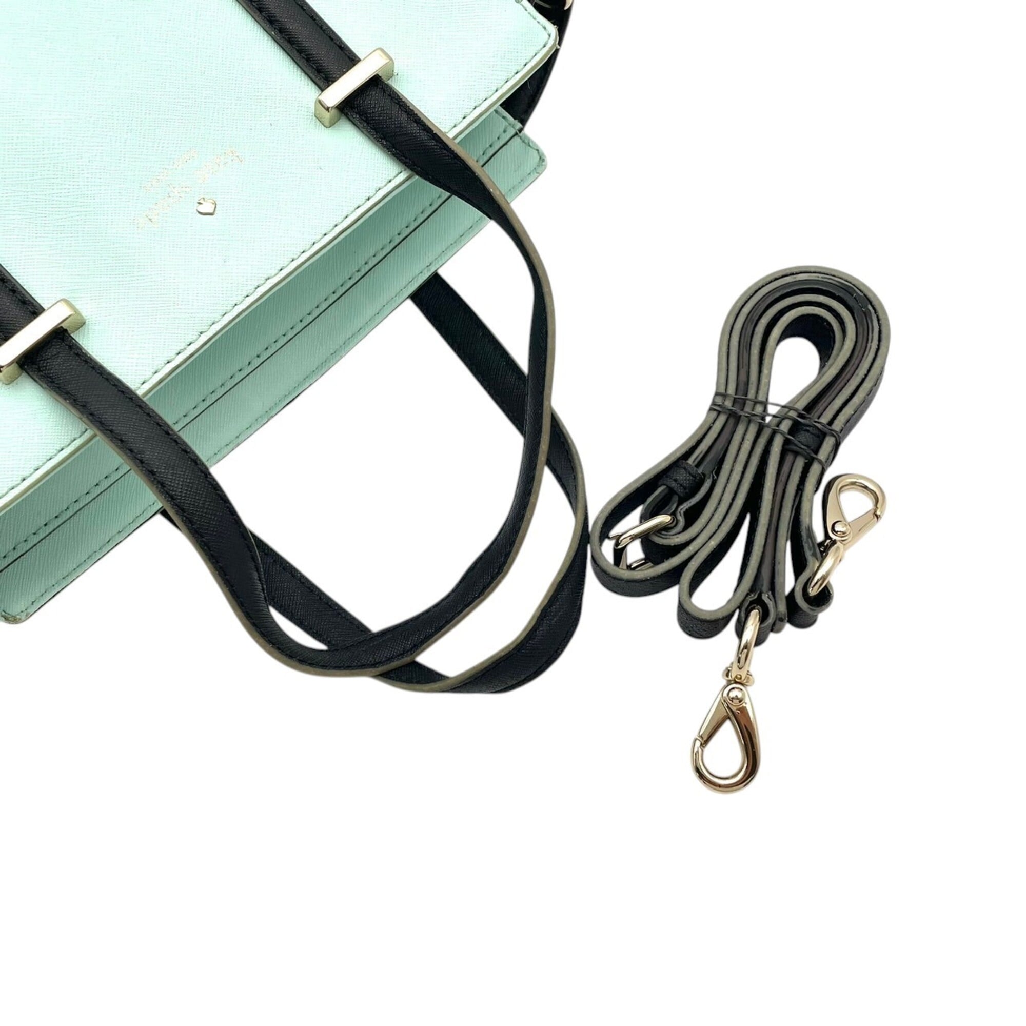 Kate Spade Black Green Leather Handbag Shoulder Bag (Pre-Owned)