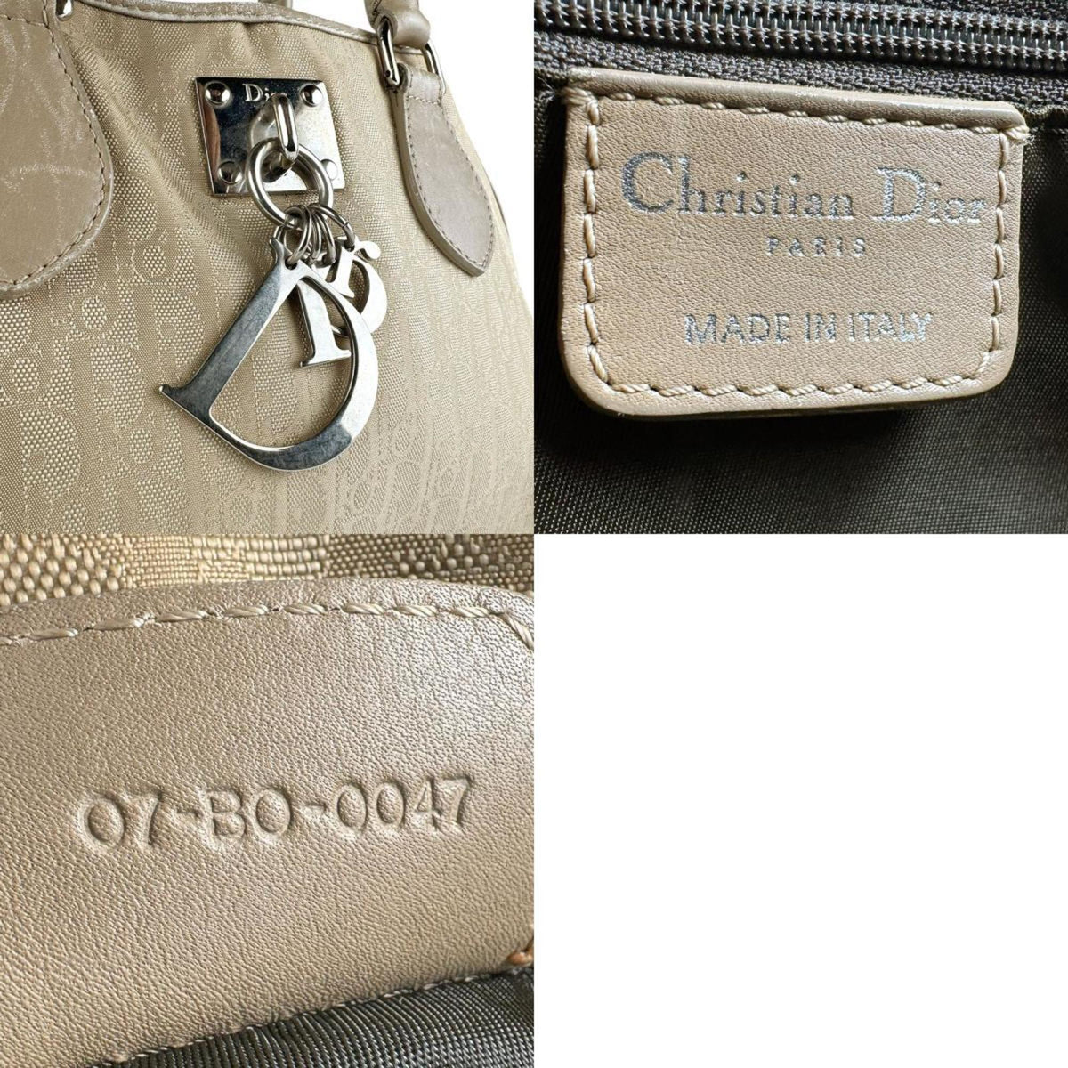 Christian Dior Beige Nylon Canvas Handbag (Pre-Owned)