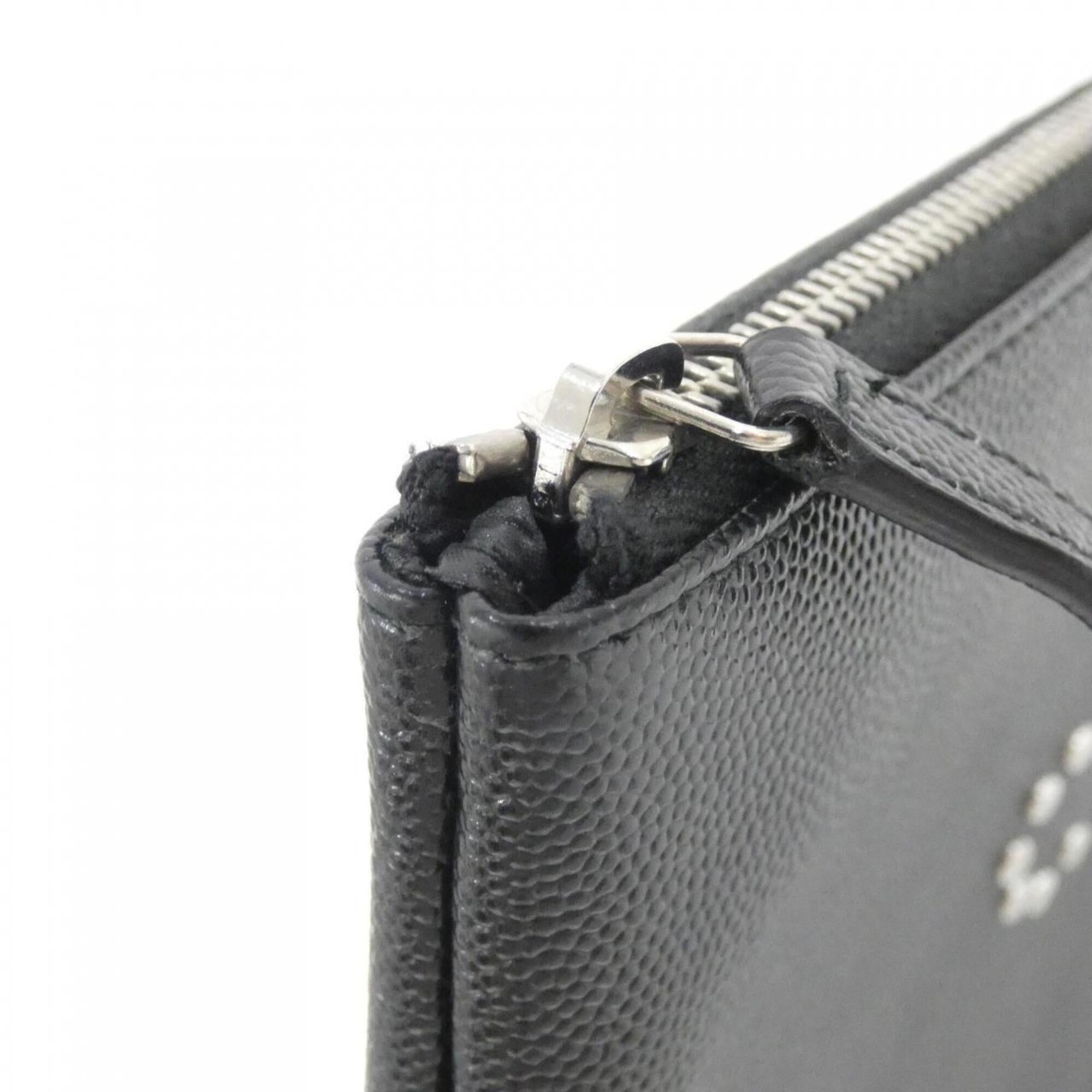 Chanel Black Grained Calfskin Handbag Pouch (Pre-Owned)