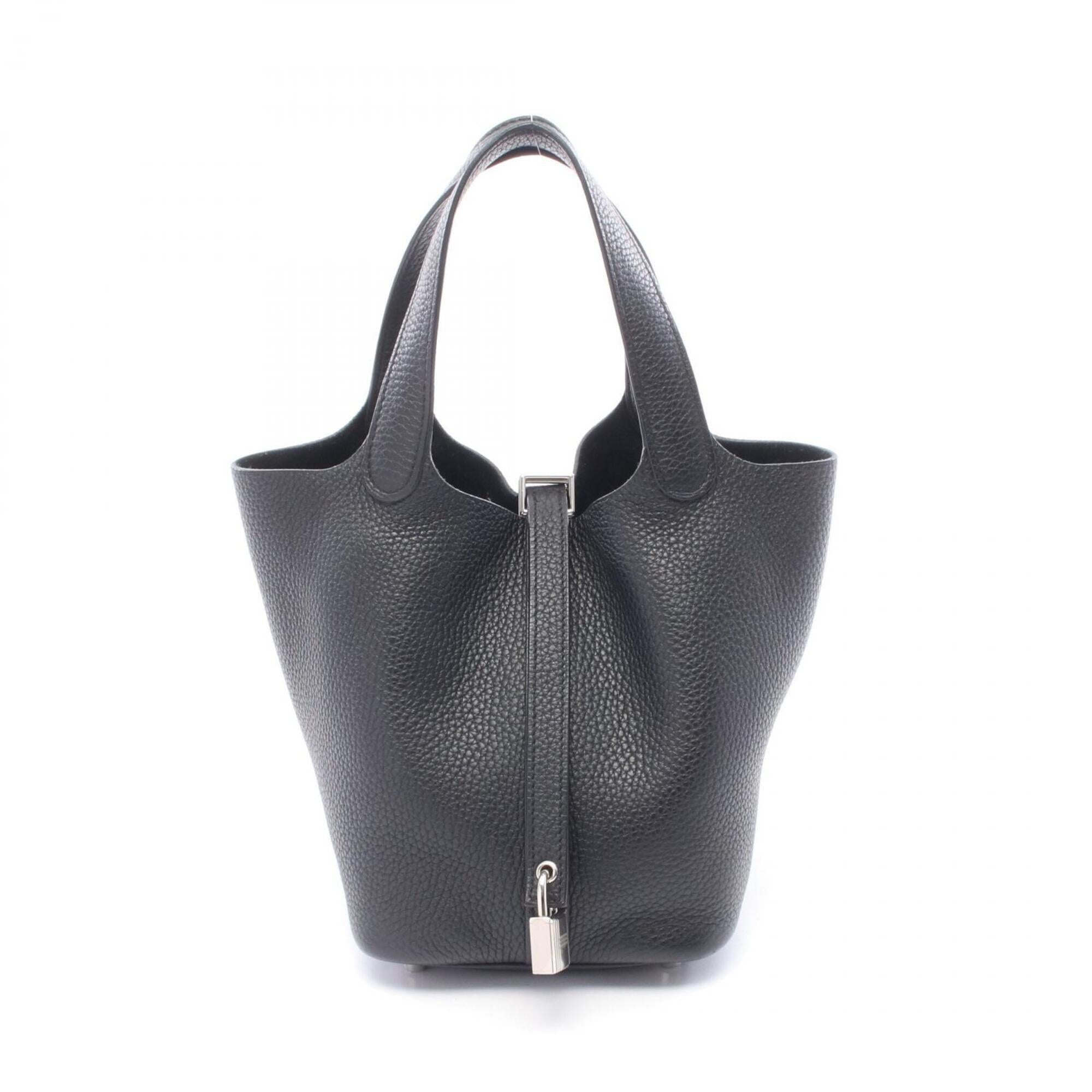 Hermes Black Taurillon Clemence Leather Handbag (Pre-Owned)