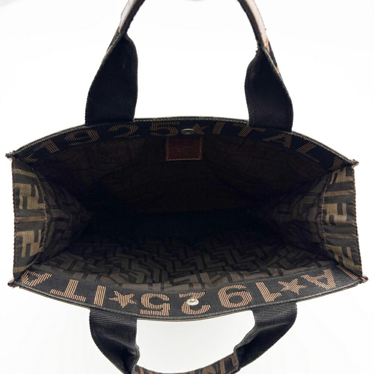 Fendi Brown Canvas Leather Tote Bag (Pre-Owned)