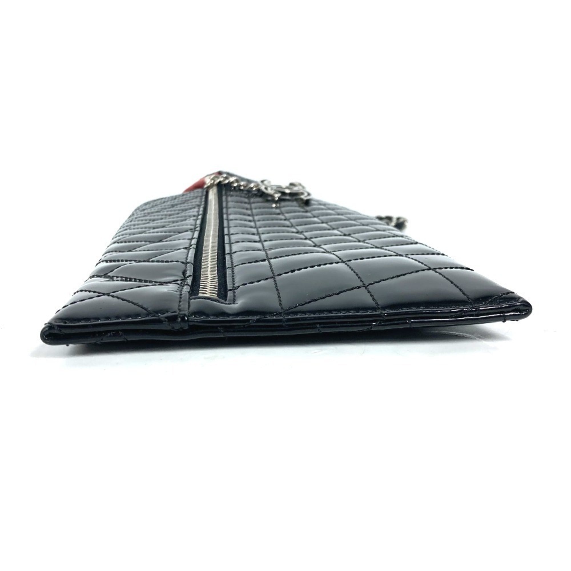Chanel Black Patent Leather Clutch Bag Pouch (Pre-Owned)