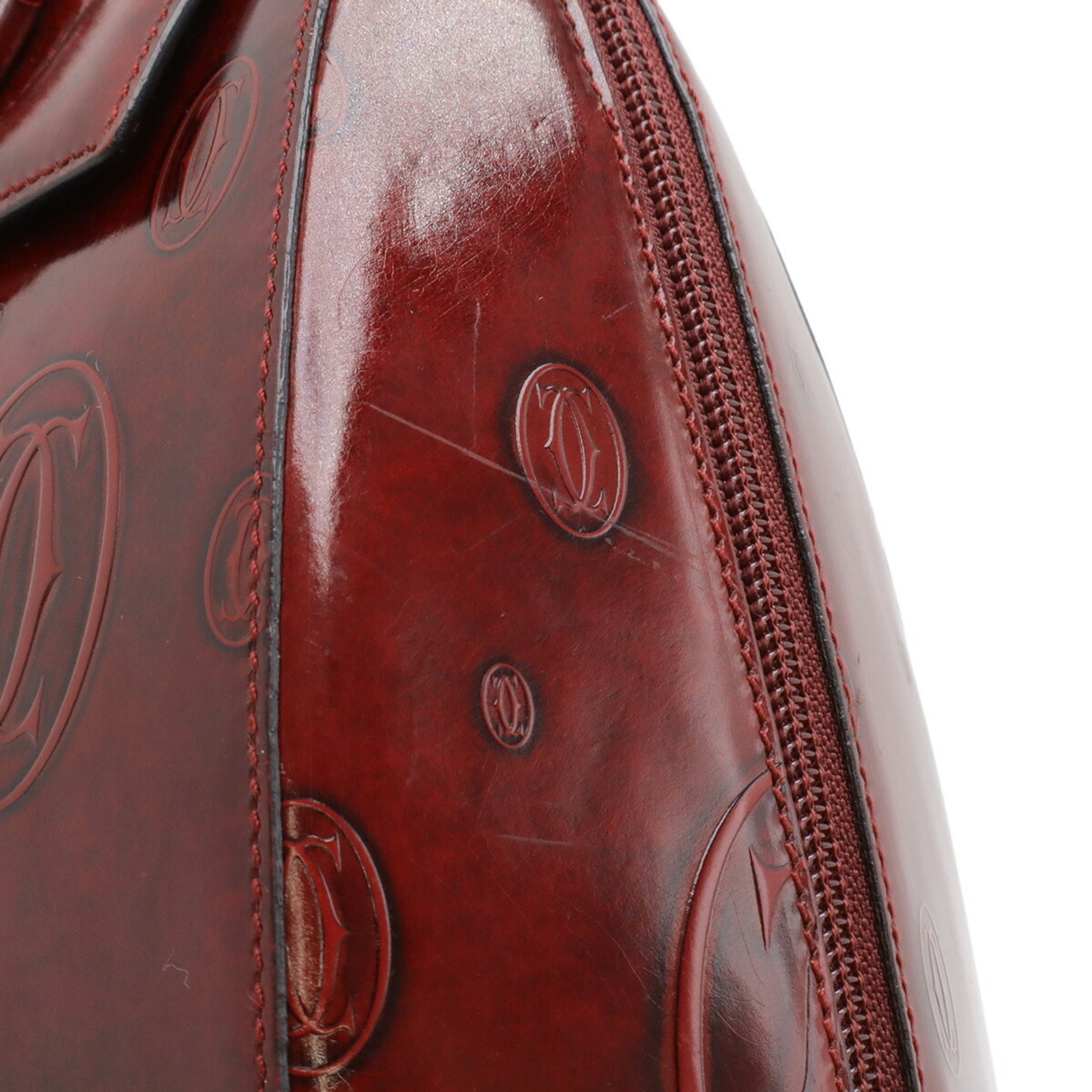 Cartier Happy Birthday Bordeaux Leather Backpack (Pre-Owned)