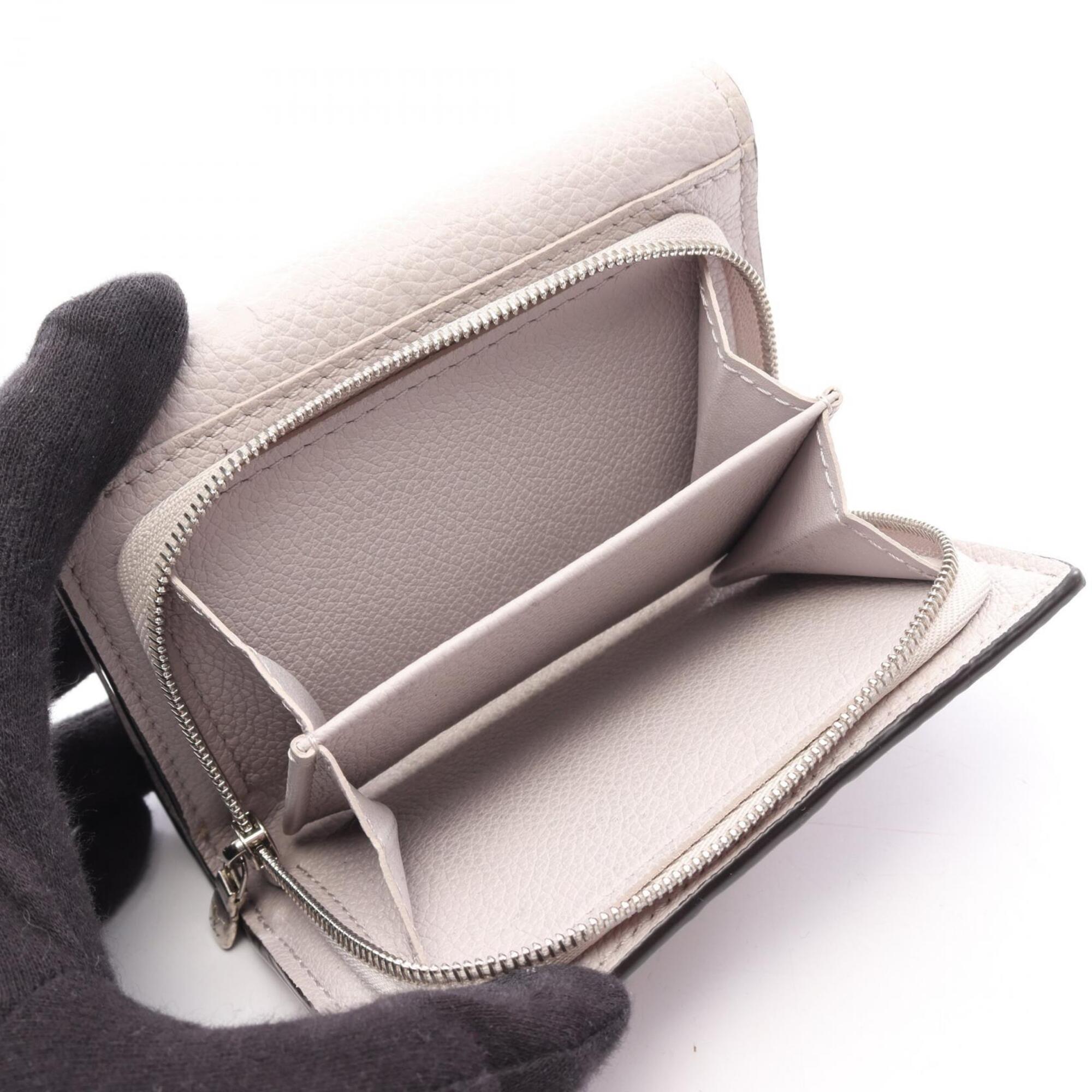 Louis Vuitton Gray Leather Wallet (Tri-Fold) (Pre-Owned)