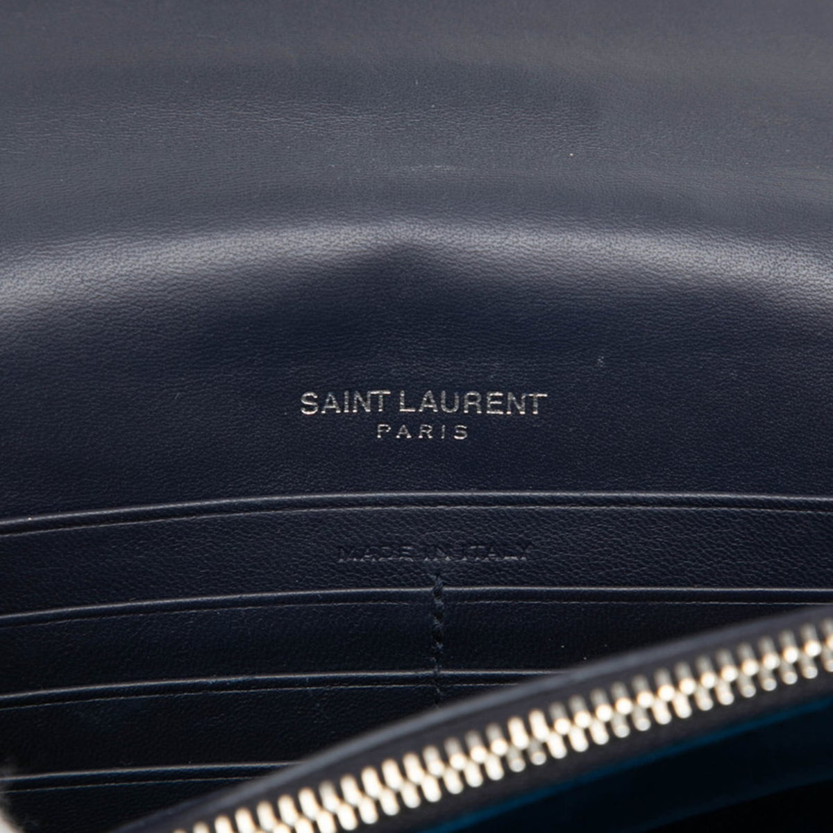 Saint Laurent Navy Silver Rhinestone Leather Shoulder Bag (Pre-Owned)