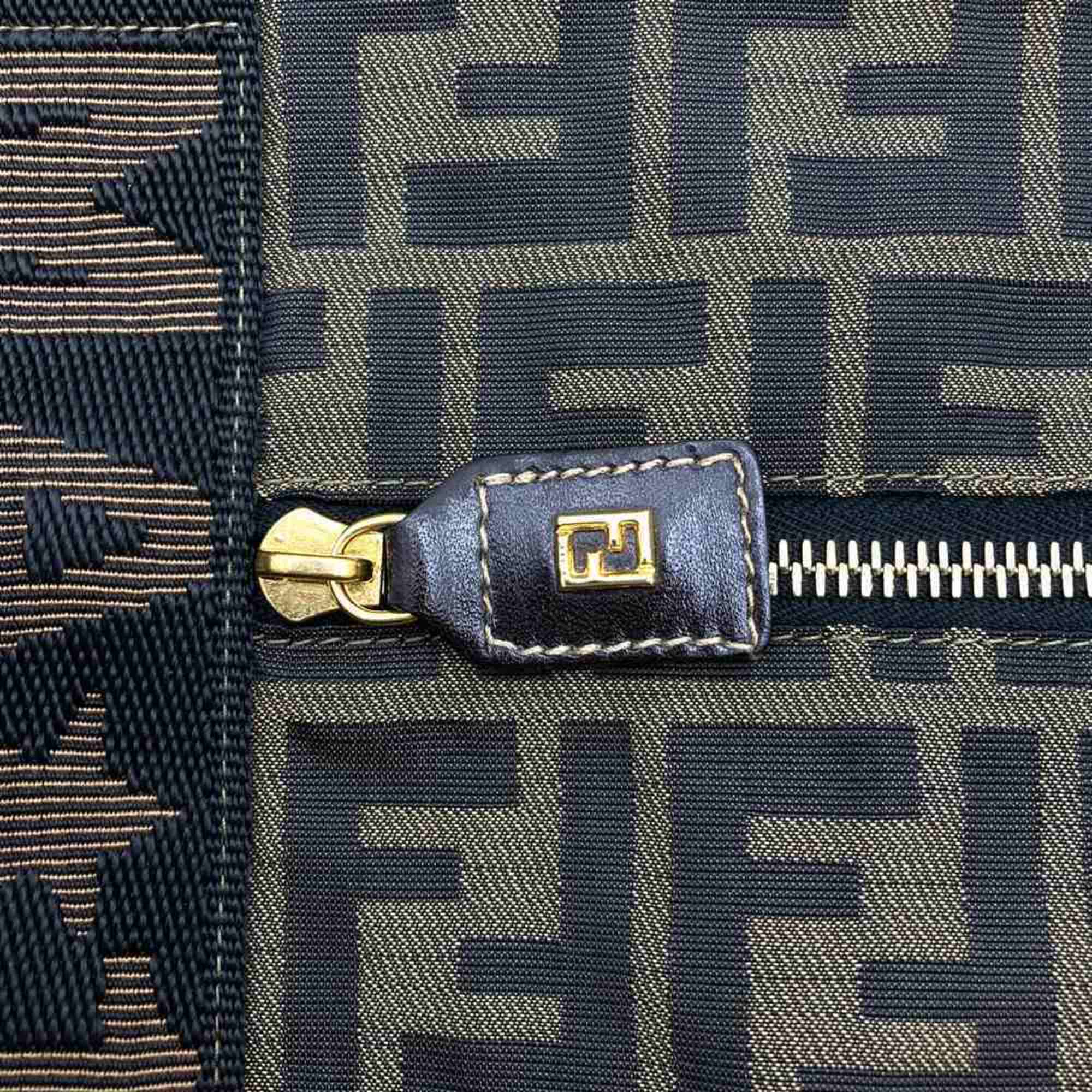 Fendi Zucca Brown Zucca Boston Bag (Pre-Owned)