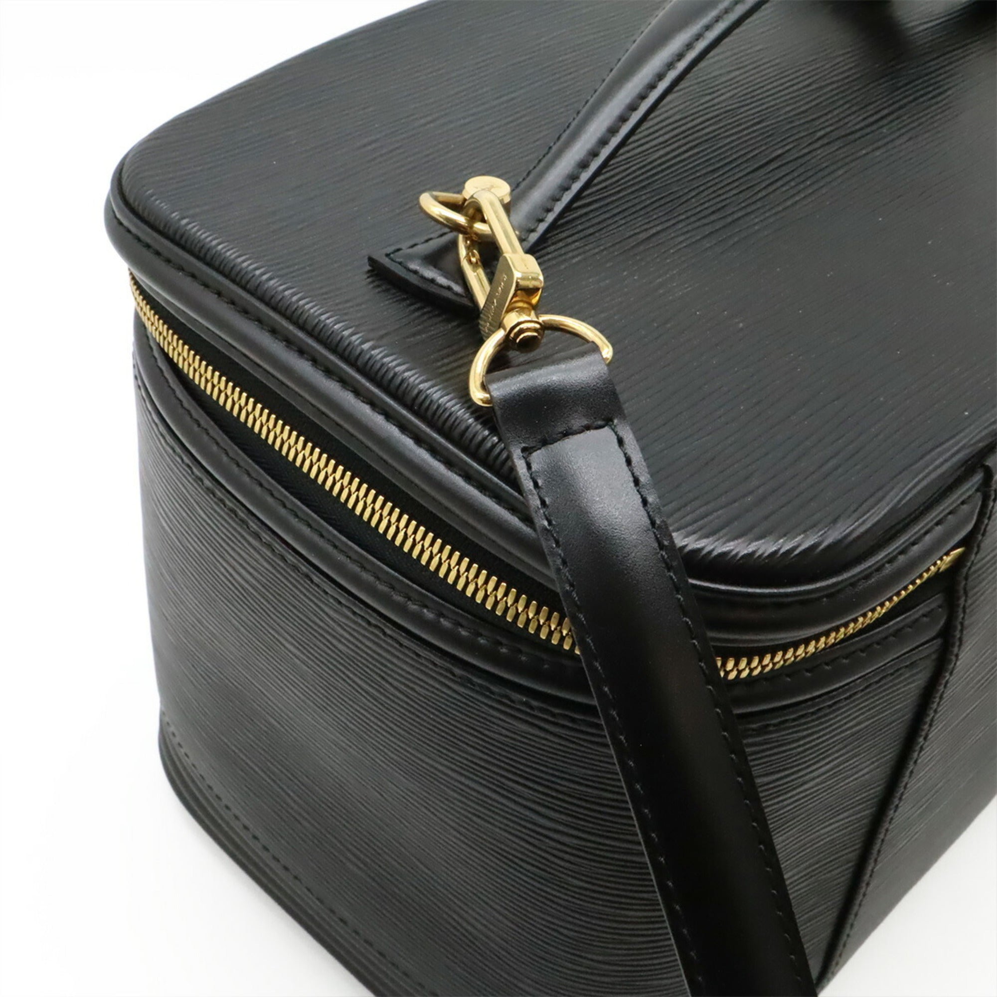 Louis Vuitton Noir Epi Leather Handbag Shoulder Bag Vanity Bag (Pre-Owned)