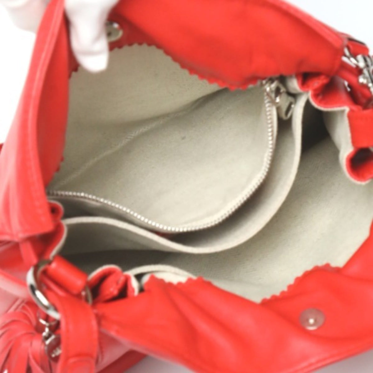 Loewe Red Color Leather Shoulder Bag (Pre-Owned)
