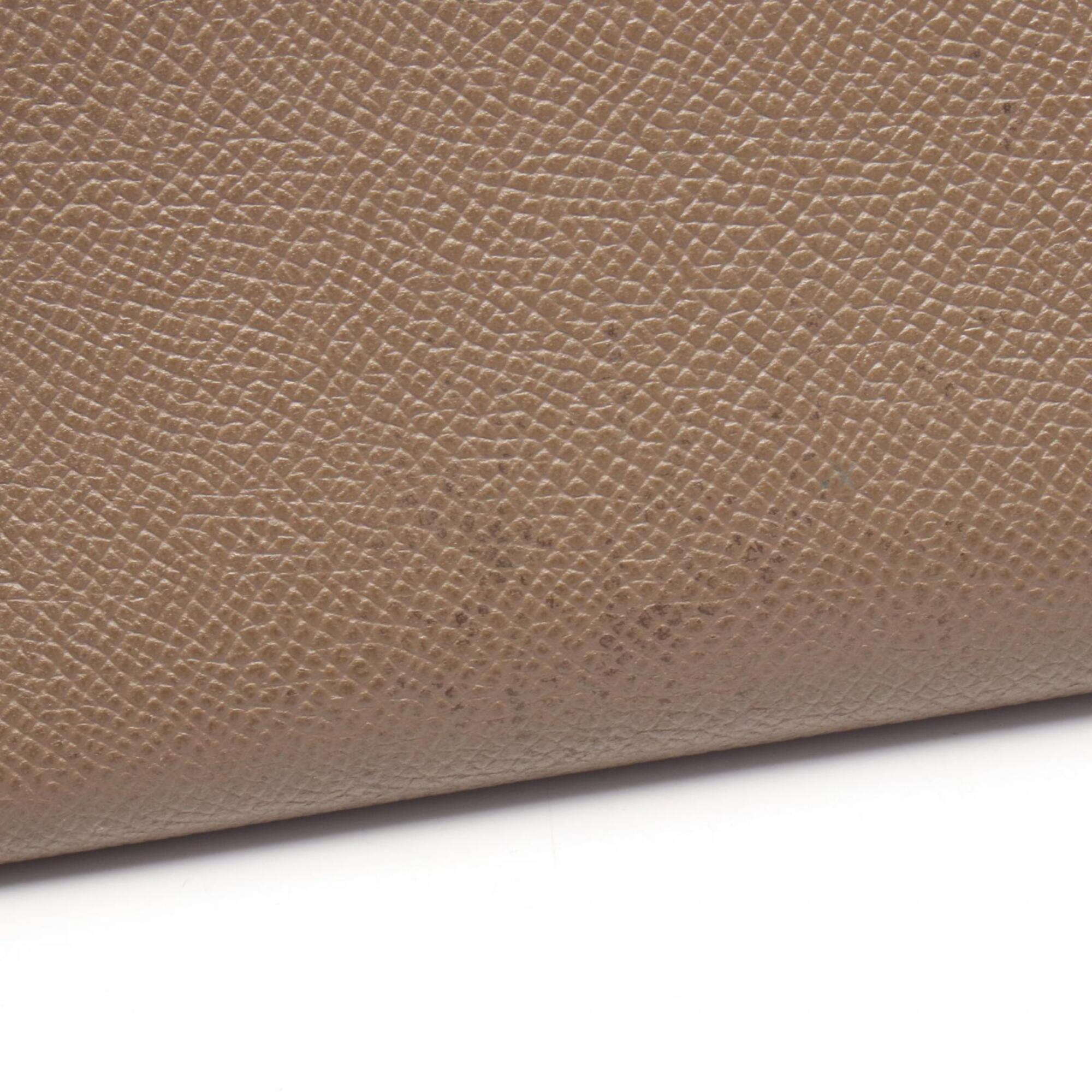 Hermes Etoupe Gray Gray Epsom Leather Long Wallet (Bi-Fold) (Pre-Owned)