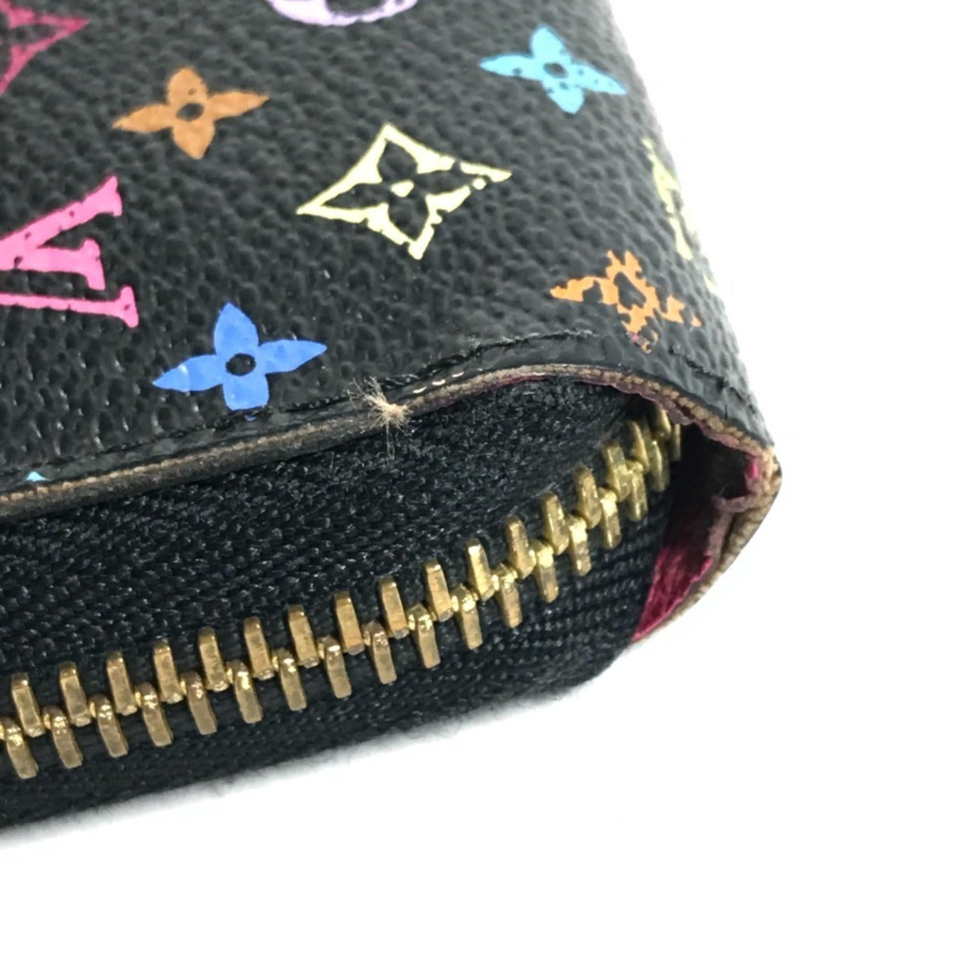 Louis Vuitton Black Noir Monogram Multicolore Long Wallet (Bi-Fold) (Pre-Owned)
