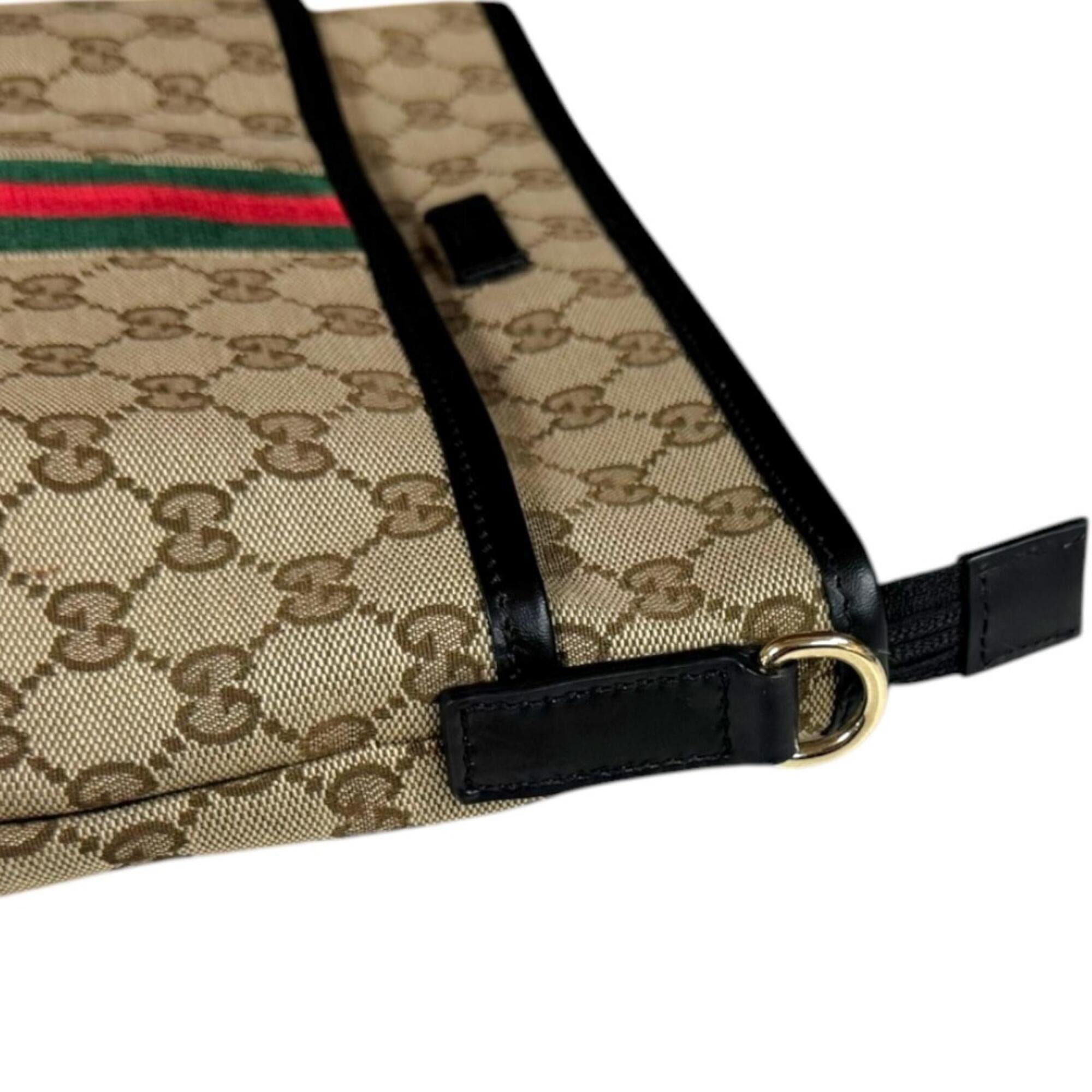 Gucci Beige Brown Gg Canvas Shoulder Bag (Pre-Owned)