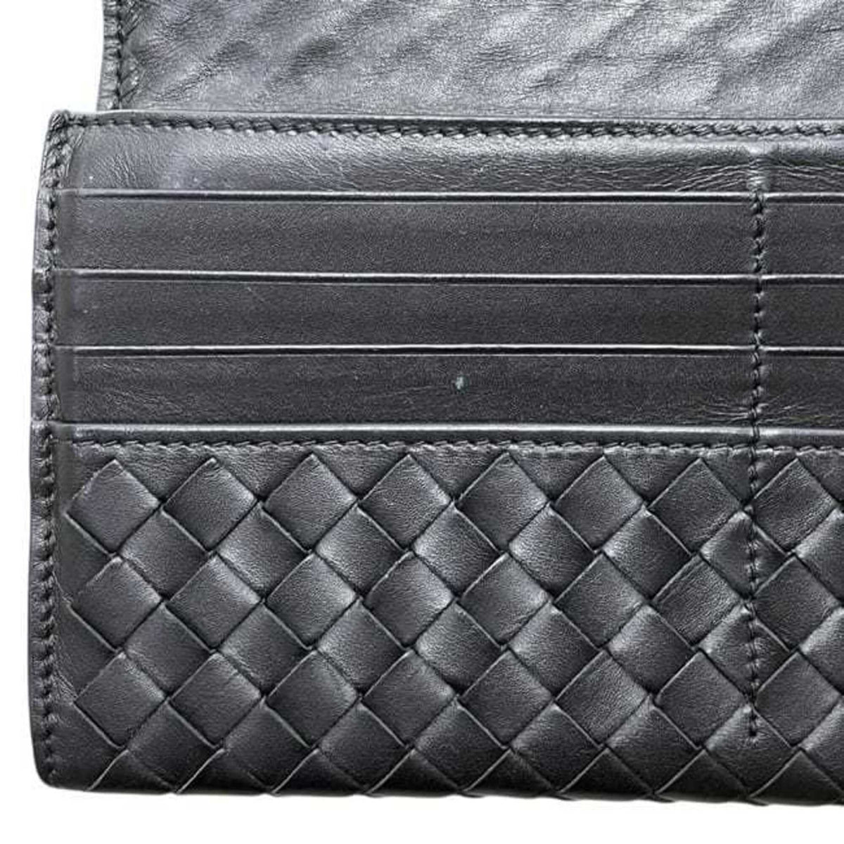 Bottega Veneta Black Intrecciato Long Wallet (Bi-Fold) (Pre-Owned)