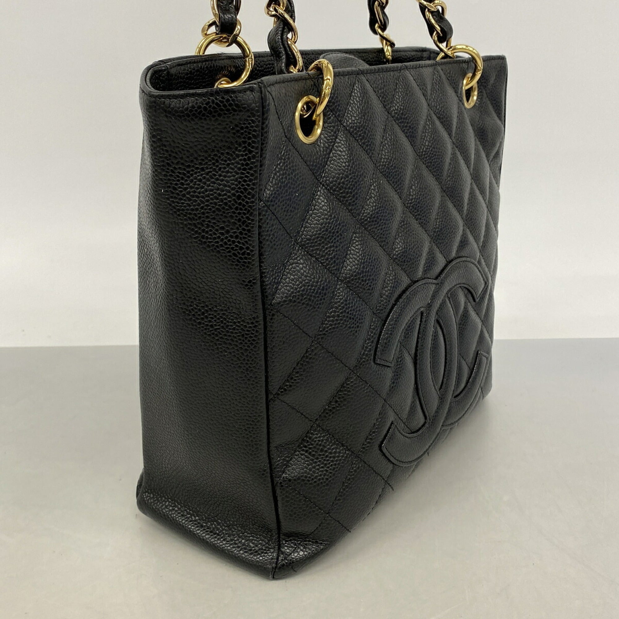 Chanel Black Grained Calfskin Tote Bag (Pre-Owned)
