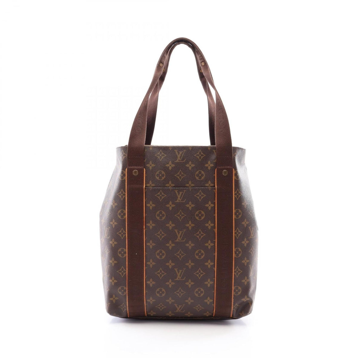 Louis Vuitton Monogram Brown Coated Canvas Leather Handbag Tote Bag (Pre-Owned)